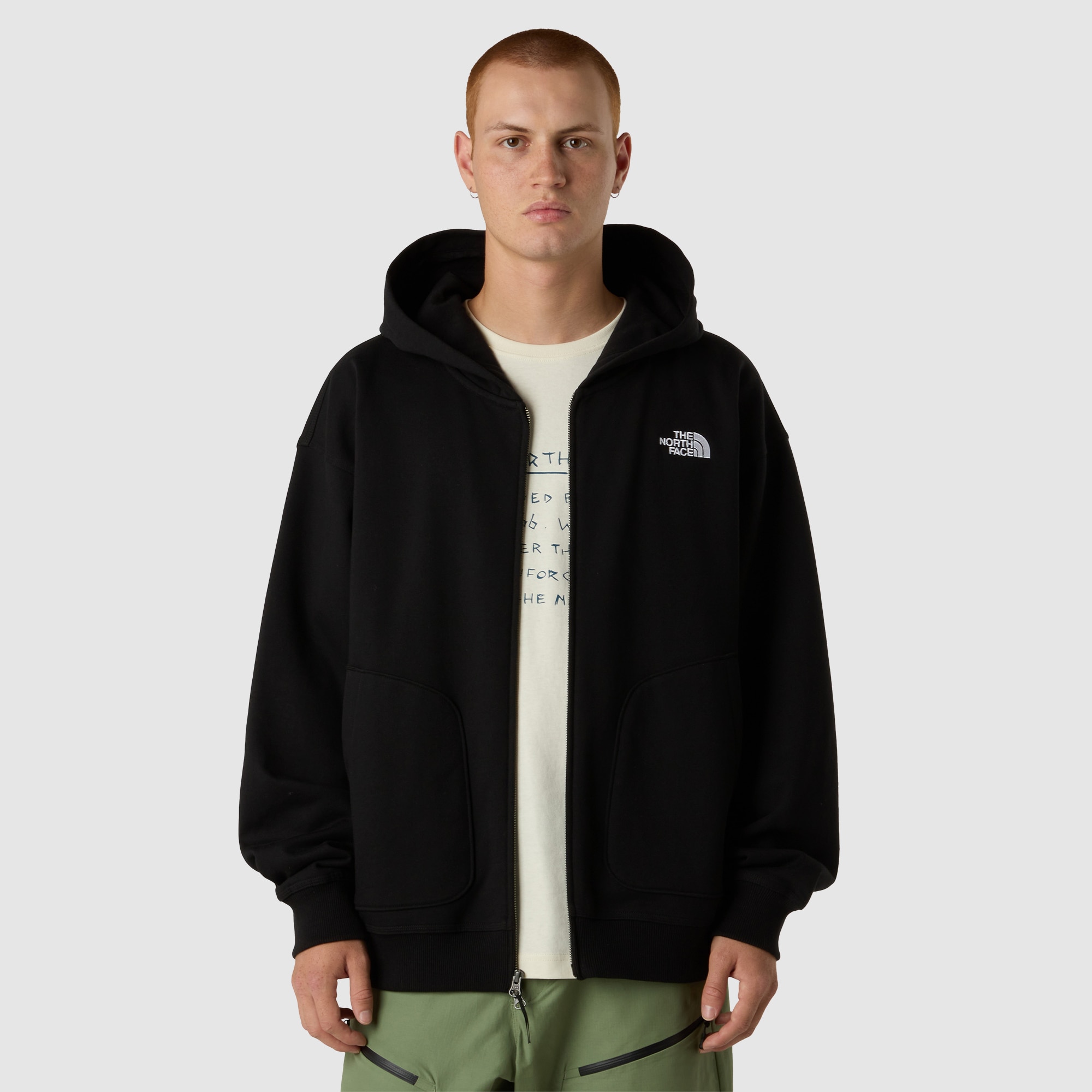 Sudadera holgada con capucha y cremallera integral de hombre The North Face - Negro Negro-4