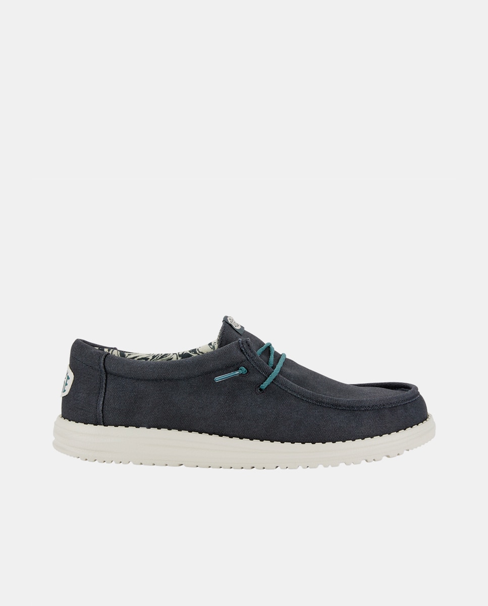 HeyDude - Zapatos de cordones de hombre en lona encerada repelente al agua.