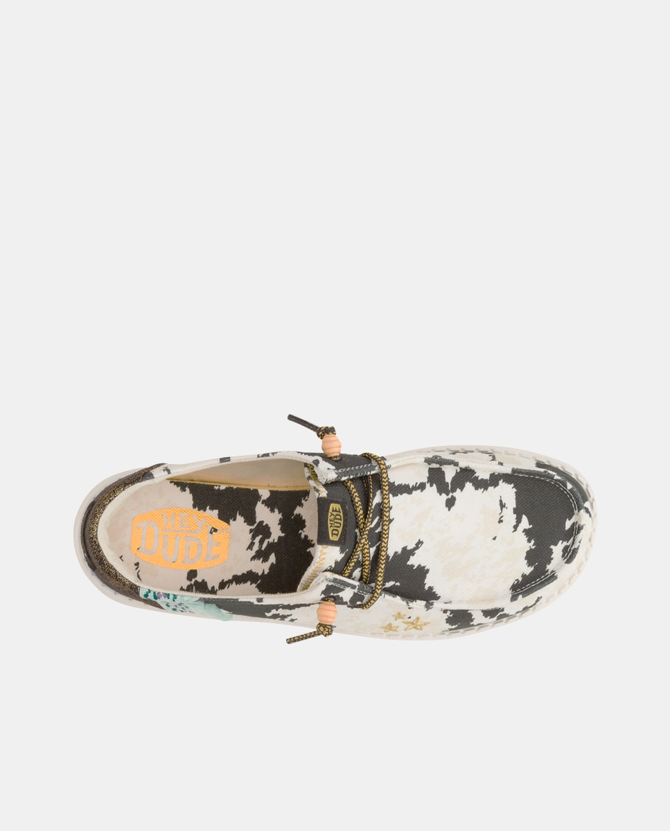 Zapatos de cordones de mujer en tejido y detalles metalizados - HeyDude - Negro Negro-6