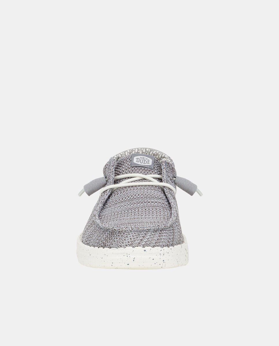 Zapatillas de cordones de mujer en malla elástica - HeyDude - Gris claro Gris claro-4