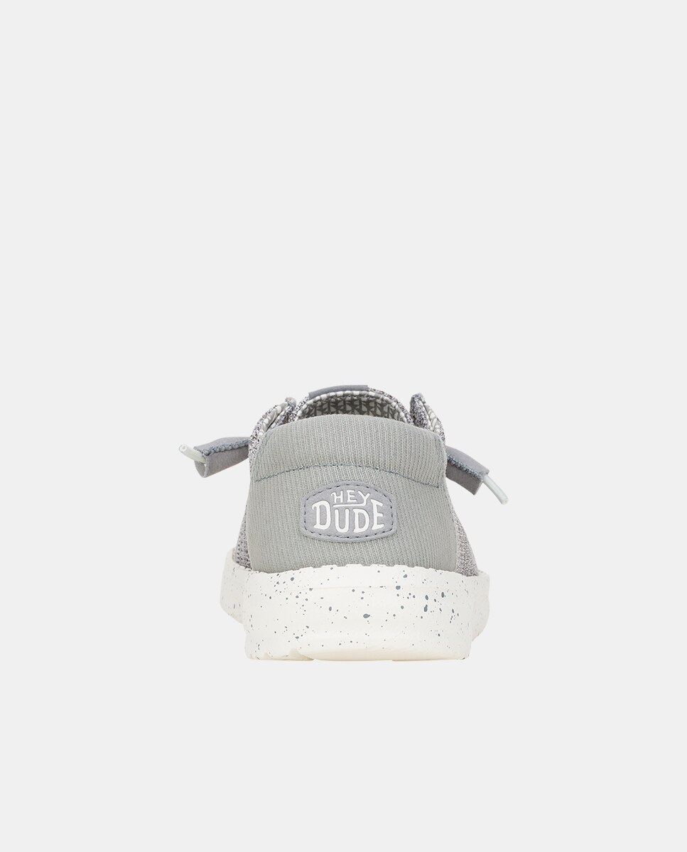 Zapatillas de cordones de mujer en malla elástica - HeyDude - Gris claro Gris claro-5