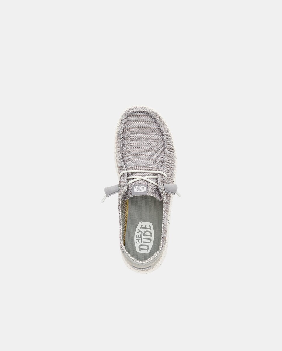 Zapatillas de cordones de mujer en malla elástica - HeyDude - Gris claro Gris claro-6