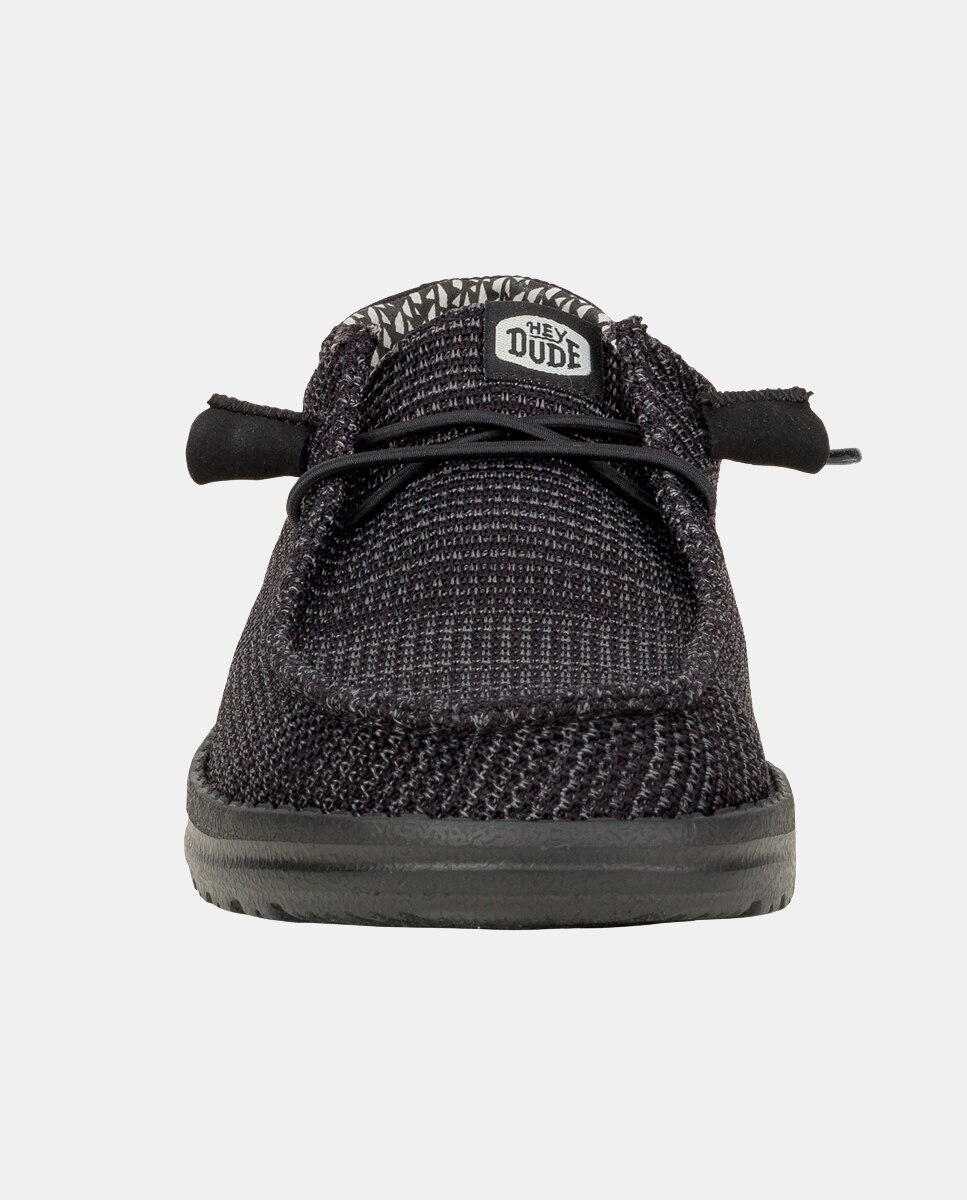 Zapatillas de cordones de mujer en malla elástica - HeyDude - Negro Negro-4