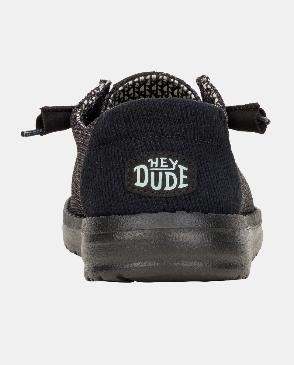 Zapatillas de cordones de mujer en malla elástica - HeyDude - Negro Negro-5