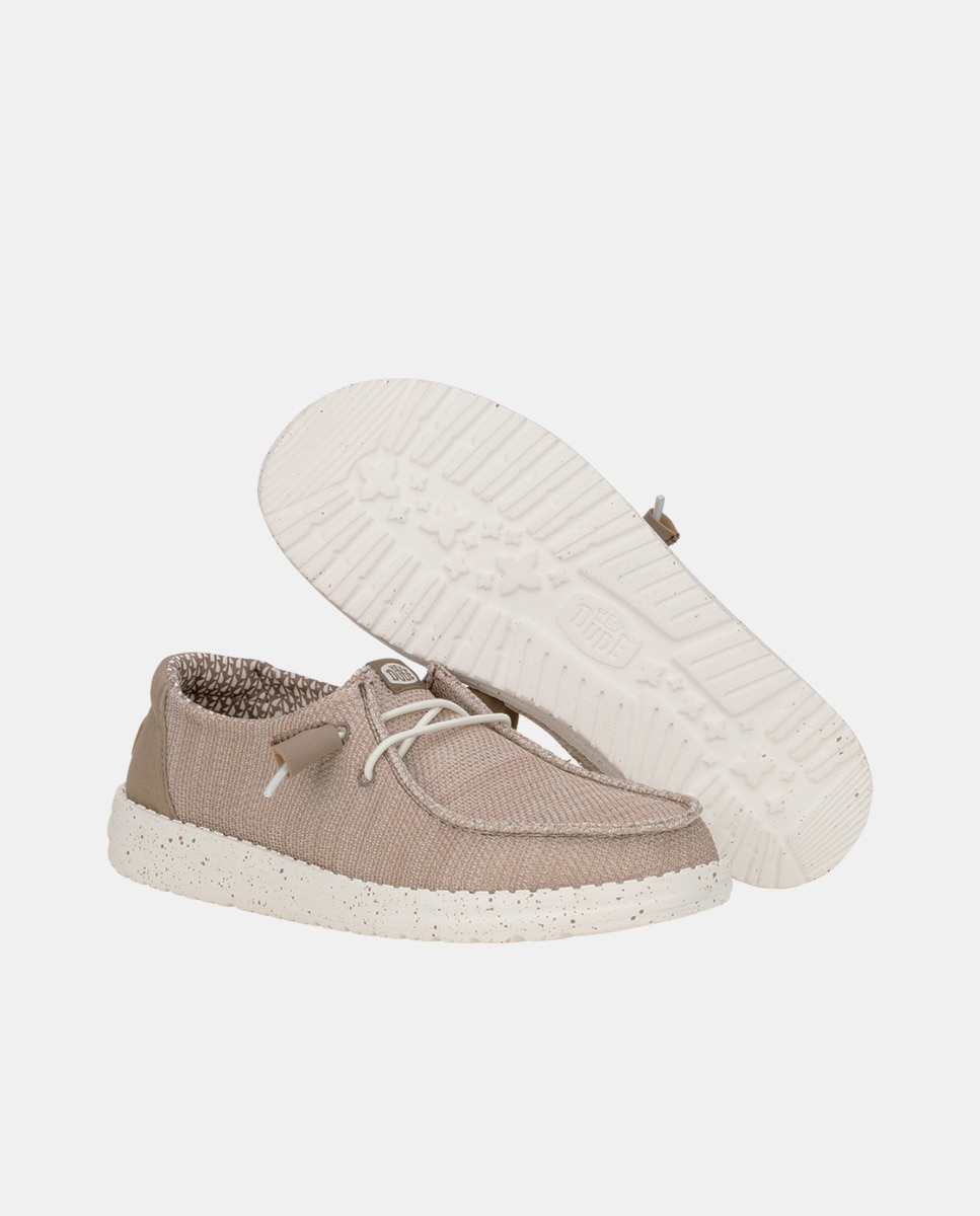 HeyDude - Zapatos de cordones de mujer en malla elástica.