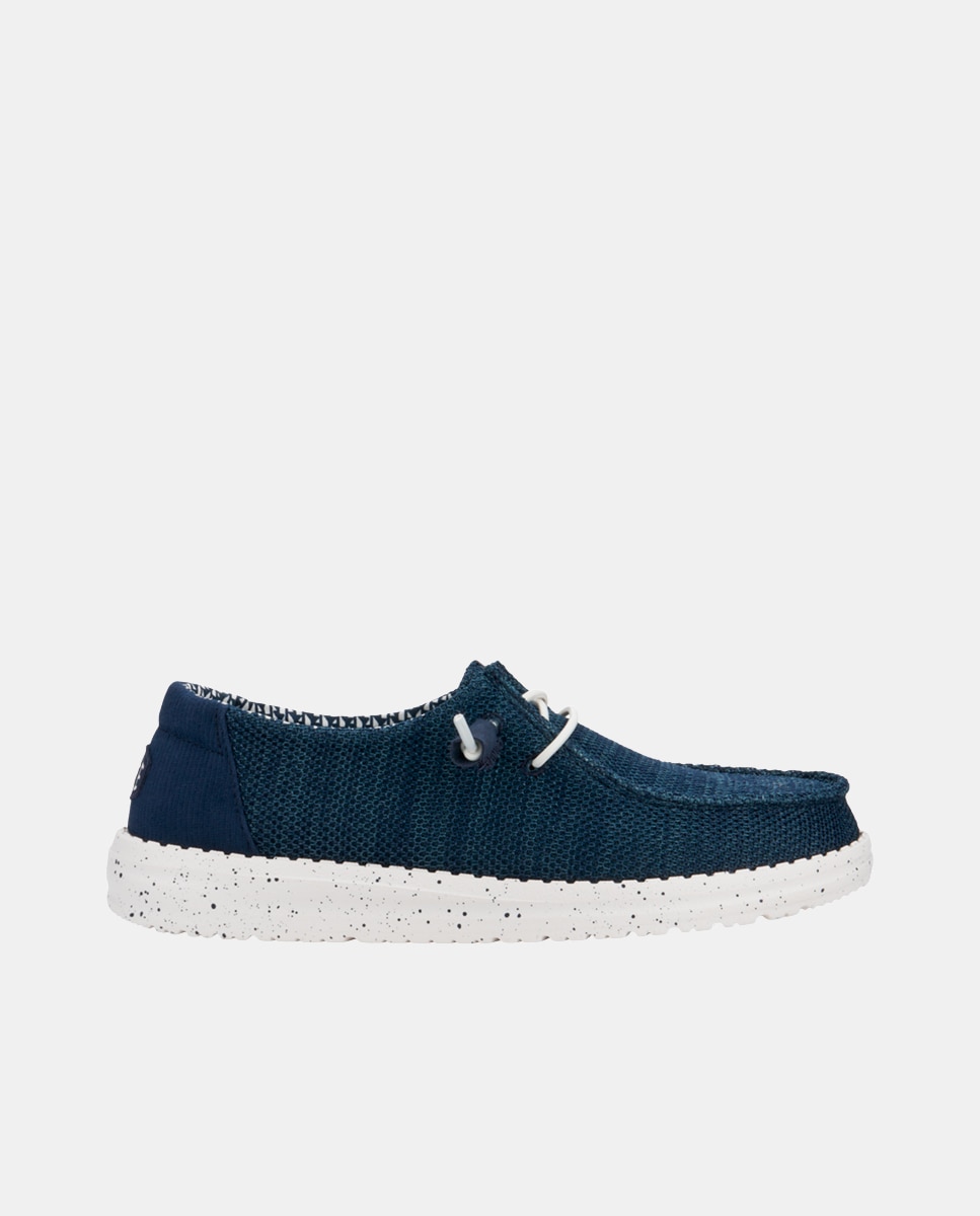 Zapatillas de cordones de mujer en malla elástica - HeyDude - Azul marino Azul marino-1