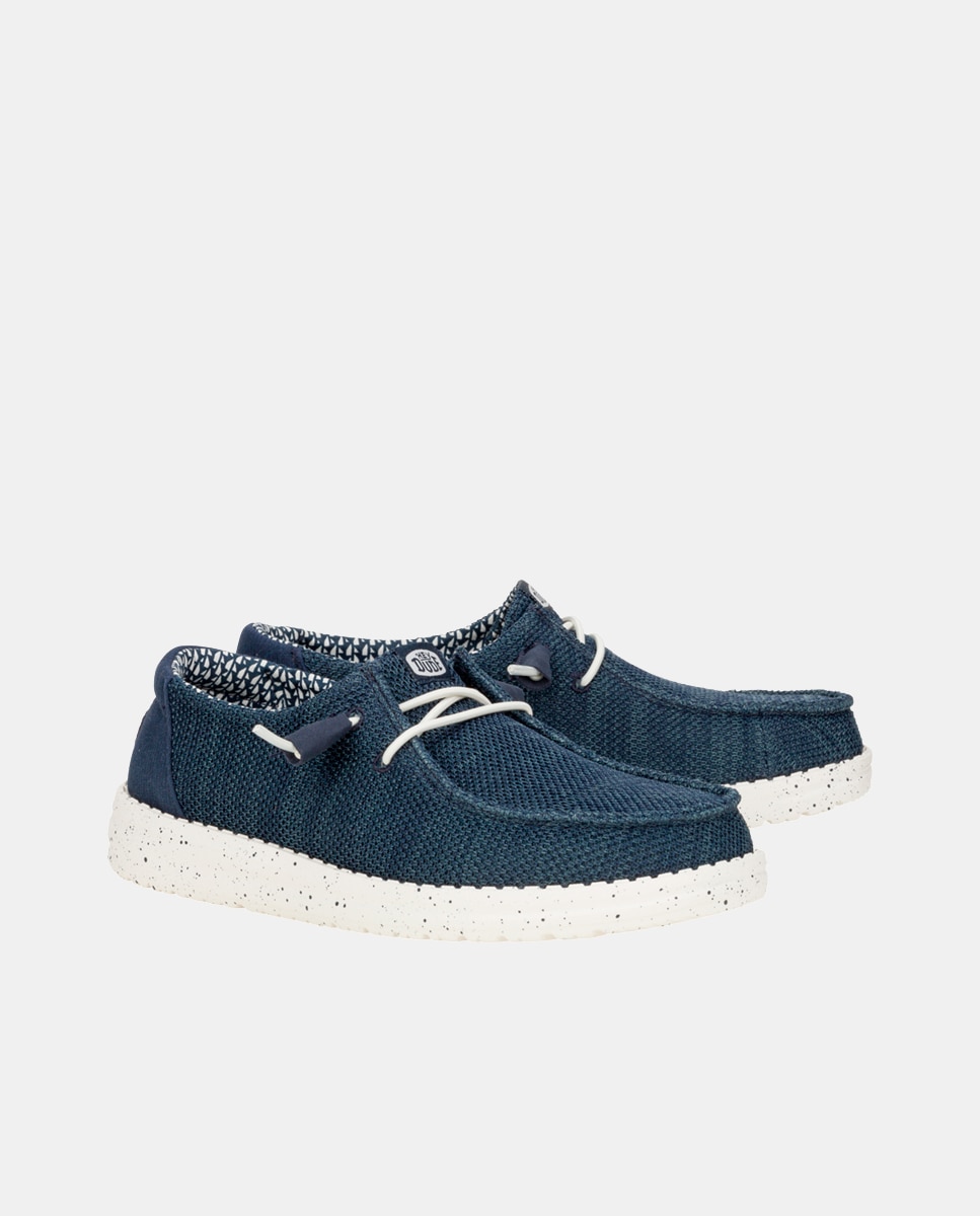 Zapatillas de cordones de mujer en malla elástica - HeyDude - Azul marino Azul marino-2