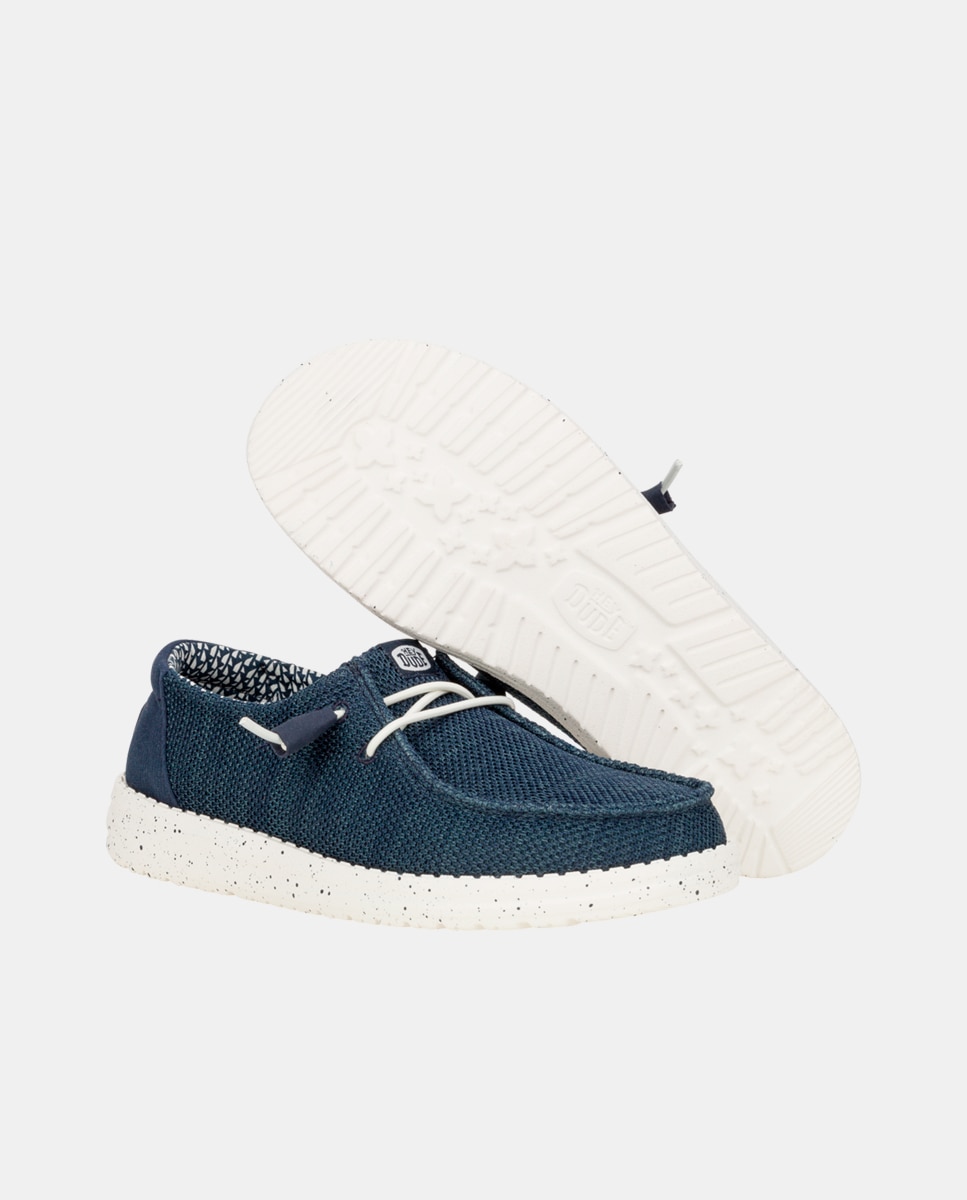 Zapatillas de cordones de mujer en malla elástica - HeyDude - Azul marino Azul marino-3