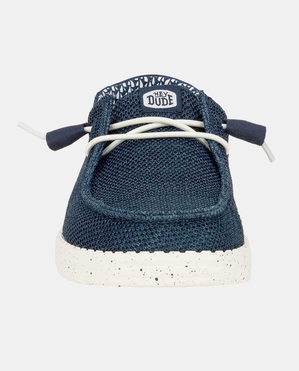Zapatillas de cordones de mujer en malla elástica - HeyDude - Azul marino Azul marino-4