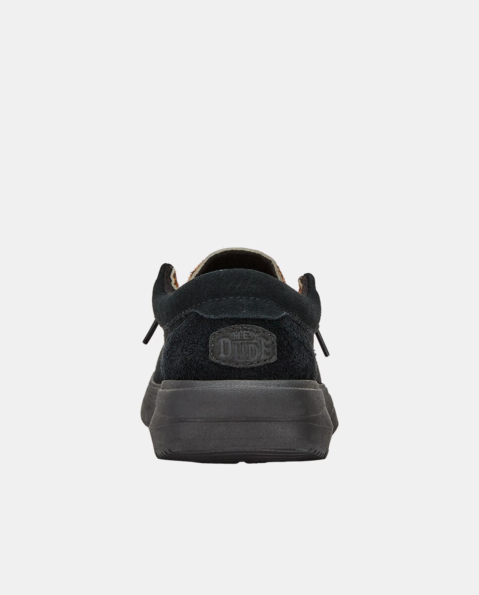 Zapatos de cordones de mujer en ante y empeine estampado - HeyDude - Negro Negro-5