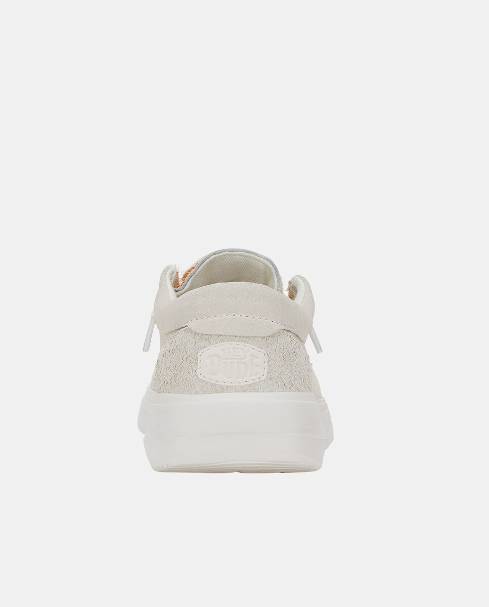 Zapatos de cordones de mujer en ante y empeine estampado - HeyDude - Crema Crema-5