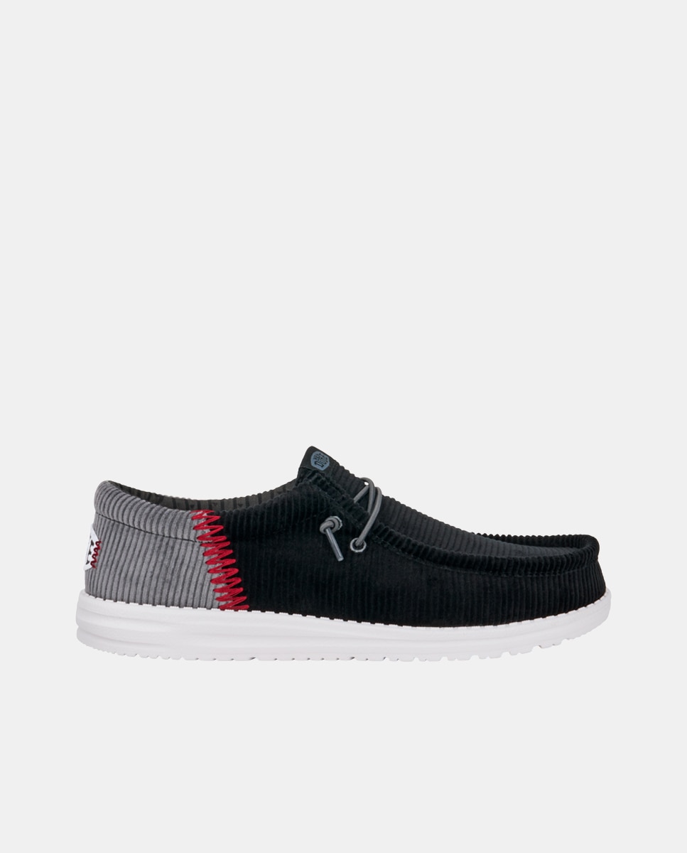 HeyDude - Zapatos de cordones de hombre en pana con costuras a contraste.