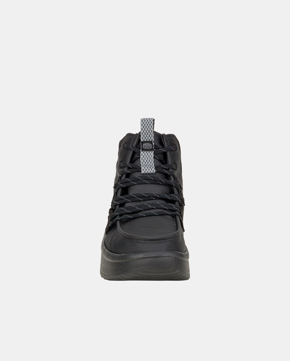Botines de mujer en sarga con plataforma - HeyDude - Beige Negro-4