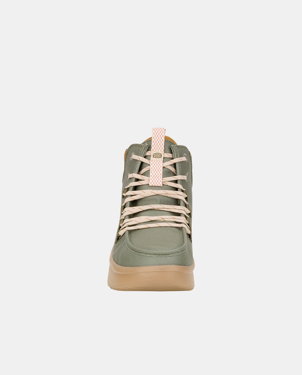 Botines de mujer en sarga con plataforma - HeyDude - Verde oscuro Verde oscuro-4