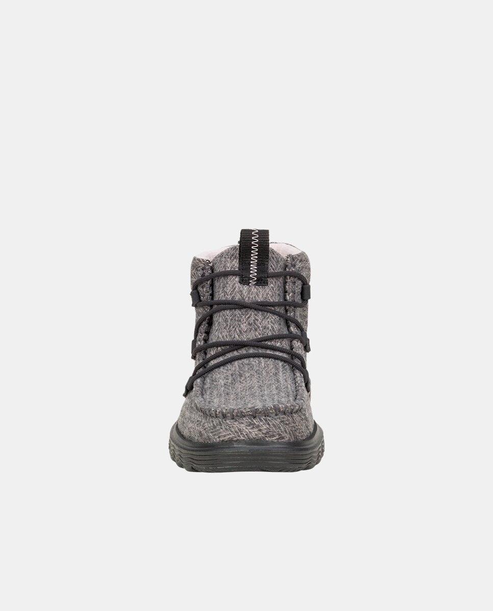 Botas de mujer de cordones en tejido - HeyDude - Gris / Negro Gris / Negro-4