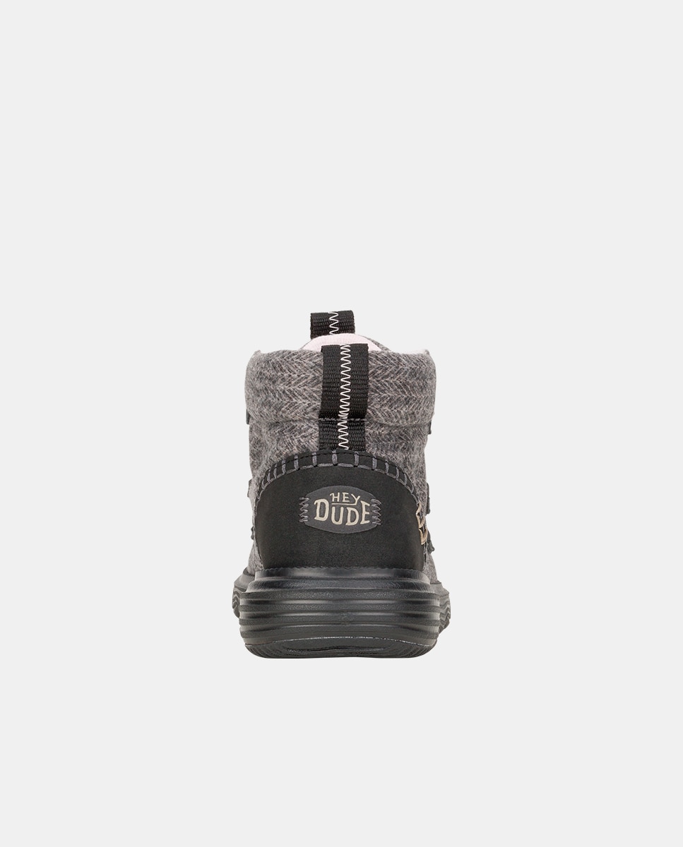 Botas de mujer de cordones en tejido - HeyDude - Gris / Negro Gris / Negro-5