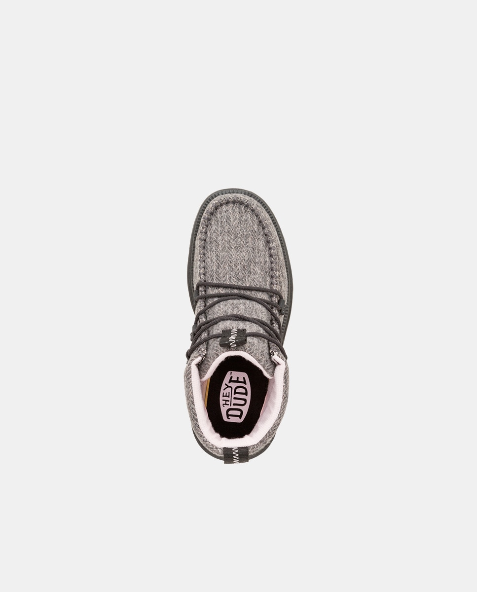 Botas de mujer de cordones en tejido - HeyDude - Gris / Negro Gris / Negro-6