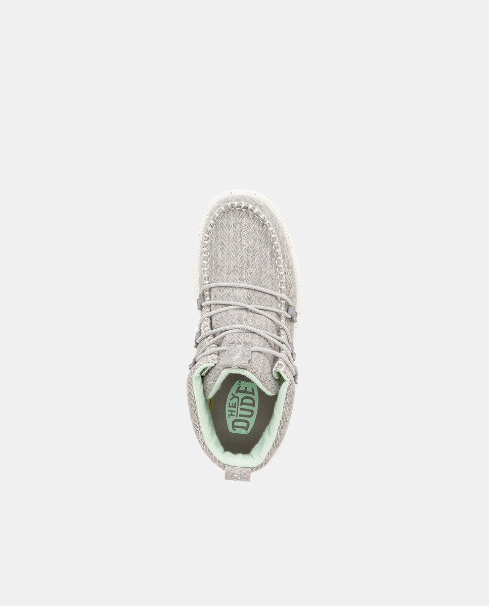 Botas de mujer de cordones en tejido - HeyDude - Gris Gris-6