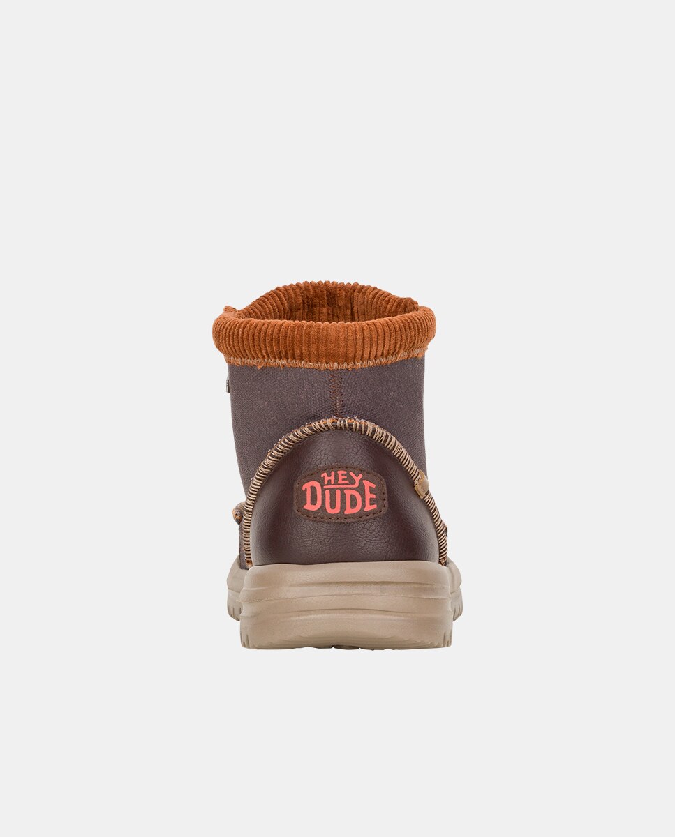 Botines de cordones de hombre en lona encerada y pana - HeyDude - Marrón oscuro Marrón oscuro-5