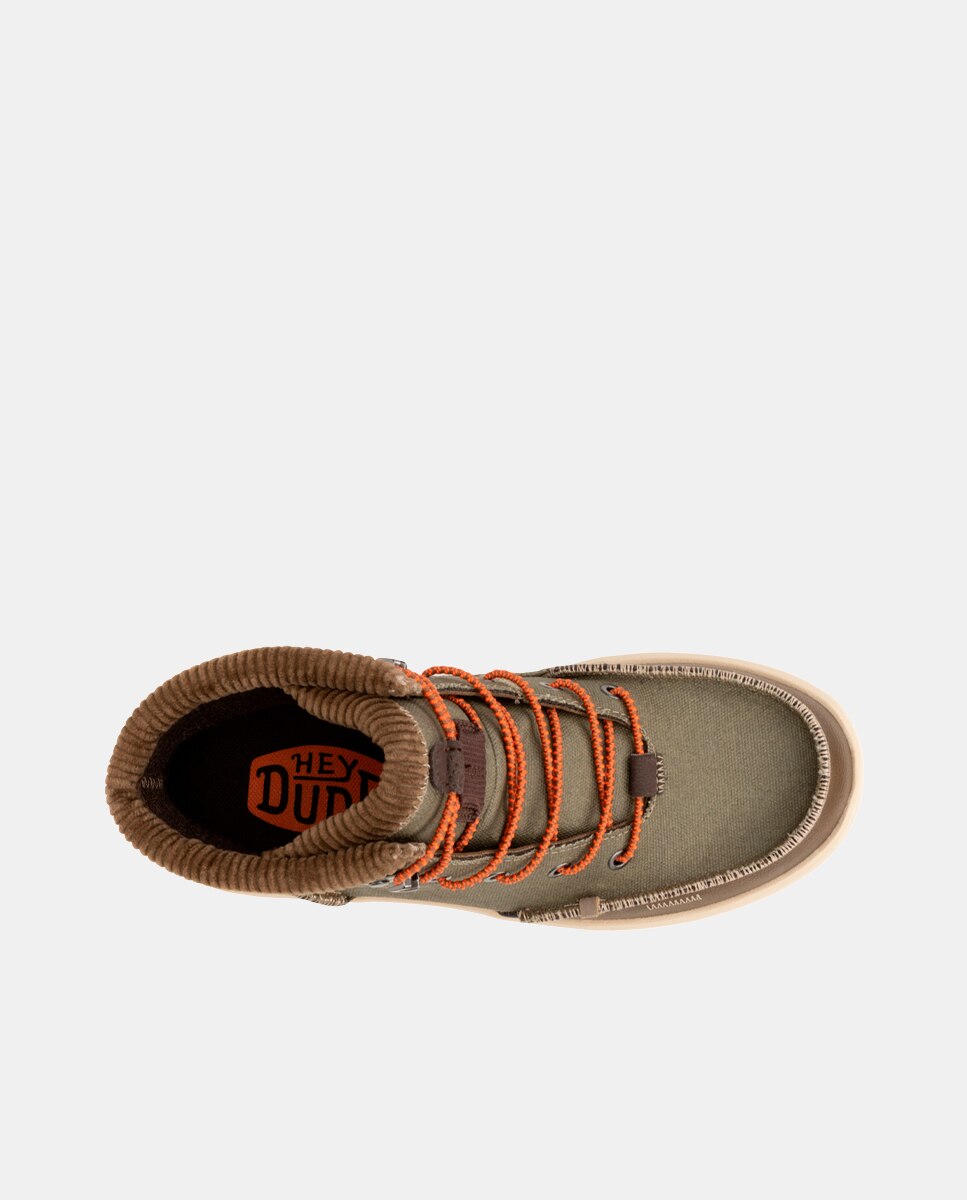Botines de cordones de hombre en lona encerada y pana - HeyDude - Verde oscuro Verde oscuro-6