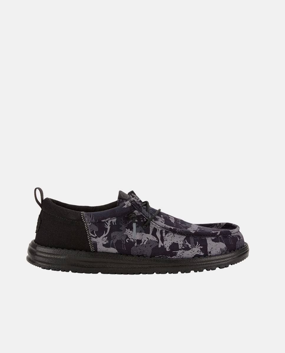 HeyDude - Zapatos de cordones de hombre en lona con estampado de camuflaje.
