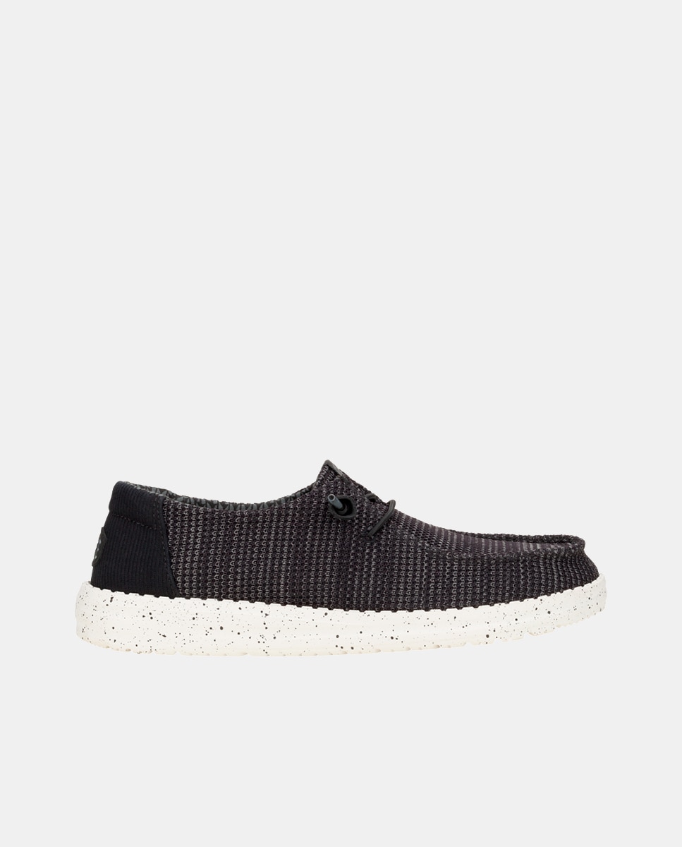 Imagen 1 de Zapatillas de cordones de mujer en malla elástica - Negro / Blanco Negro / Blanco