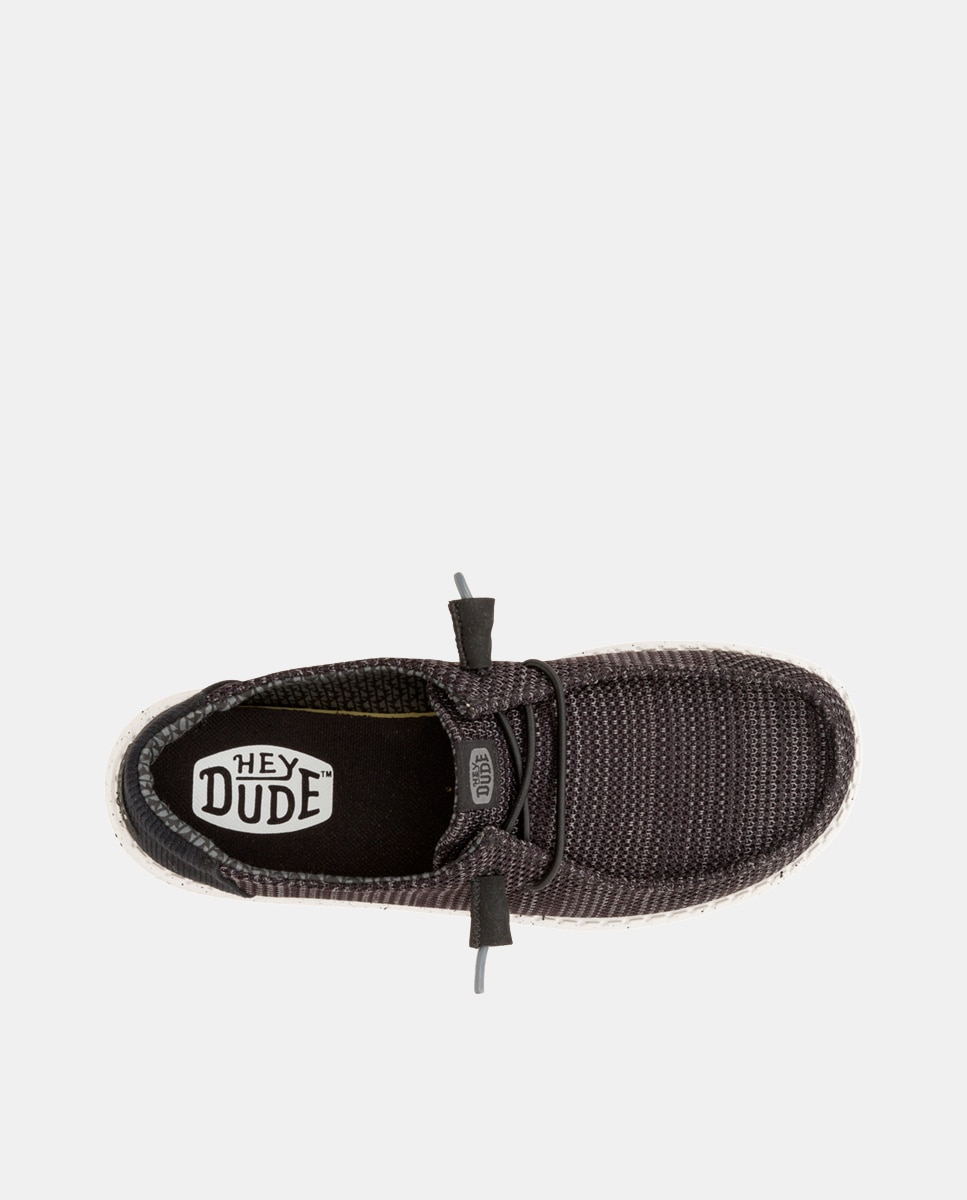 Imagen 6 de Zapatillas de cordones de mujer en malla elástica - Negro / Blanco Negro / Blanco