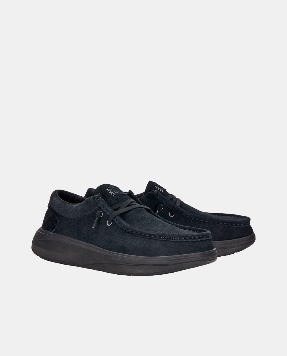 Zapatos de cordones de hombre en ante - HeyDude - Negro Negro-3