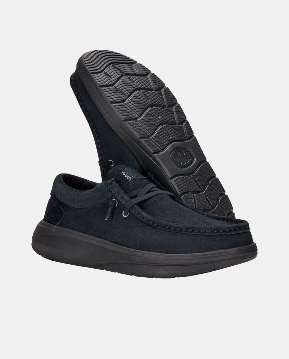 Zapatos de cordones de hombre en ante - HeyDude - Negro Negro-2