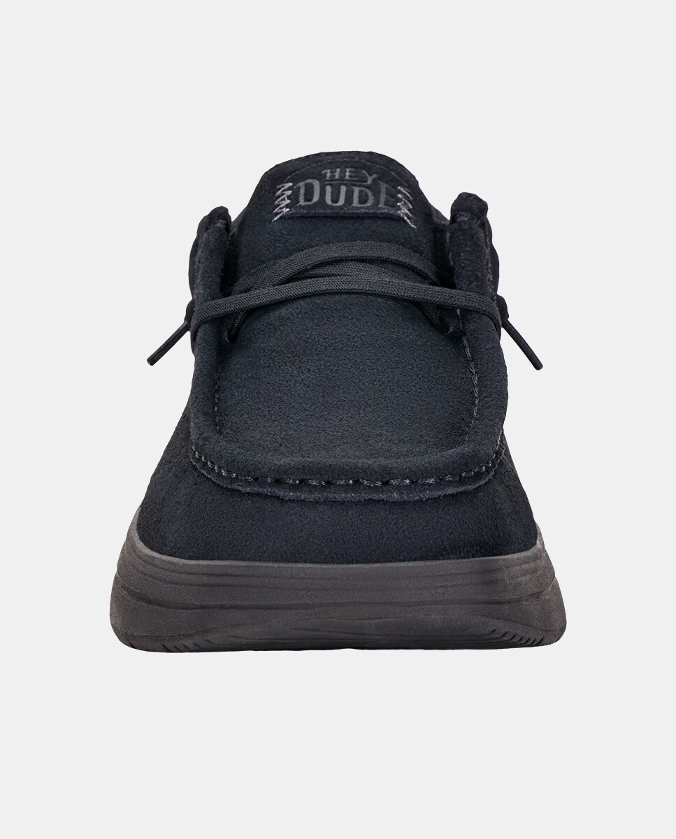 Zapatos de cordones de hombre en ante - HeyDude - Negro Negro-4