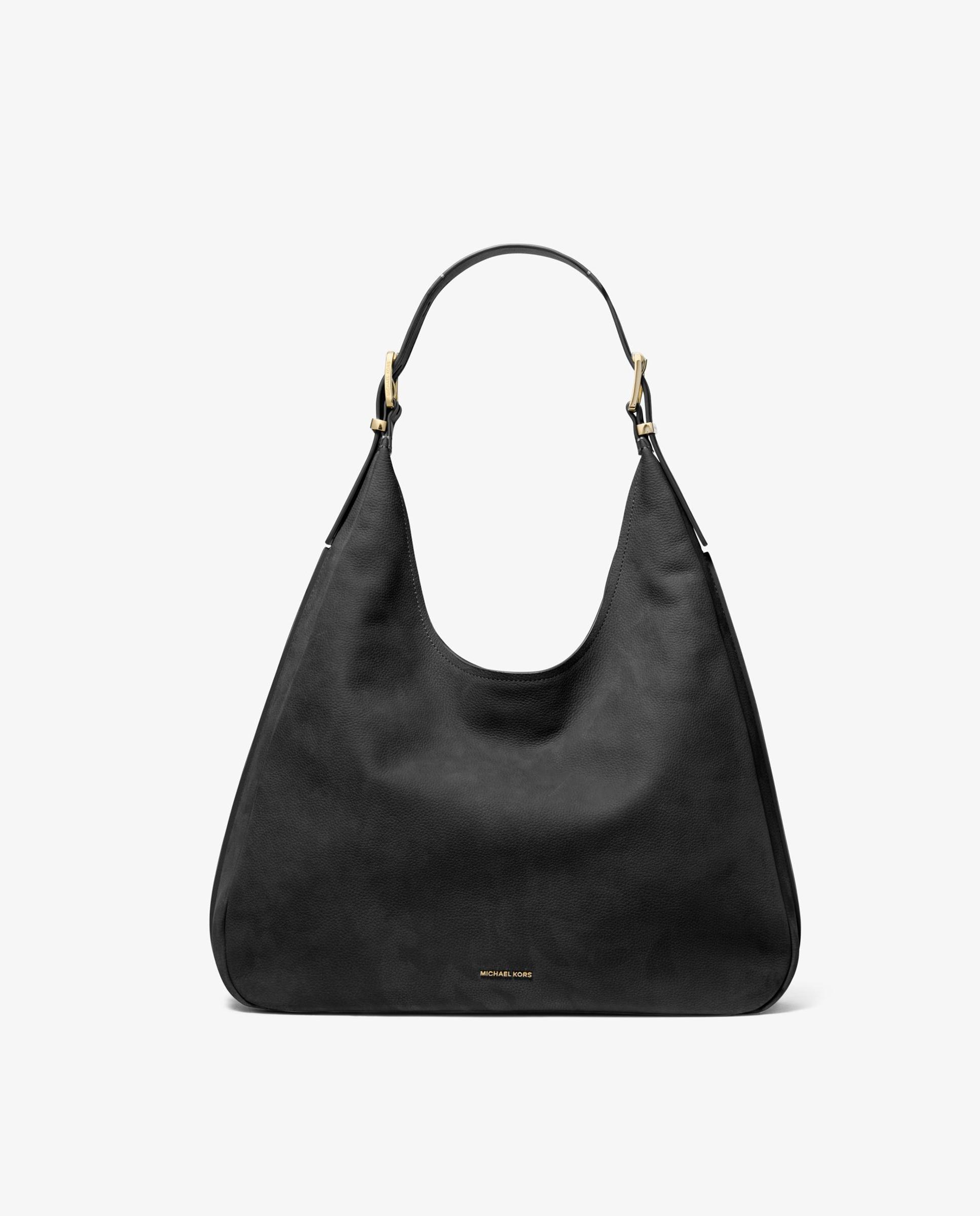 Bolso de hombro hobo nolita grande de nobuck - Michael Michael Kors - Negro Negro-1