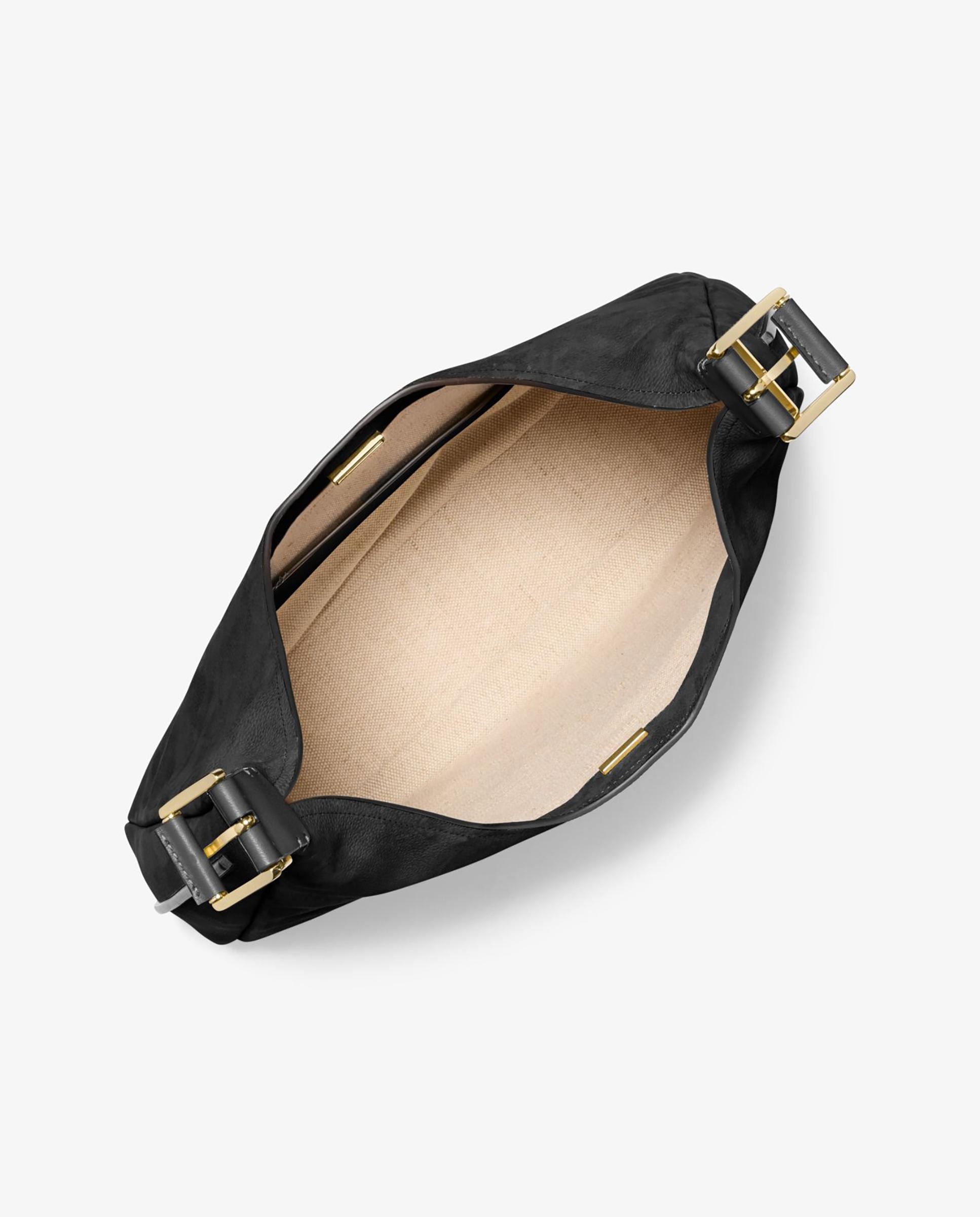 Bolso de hombro hobo nolita grande de nobuck - Michael Michael Kors - Negro Negro-2