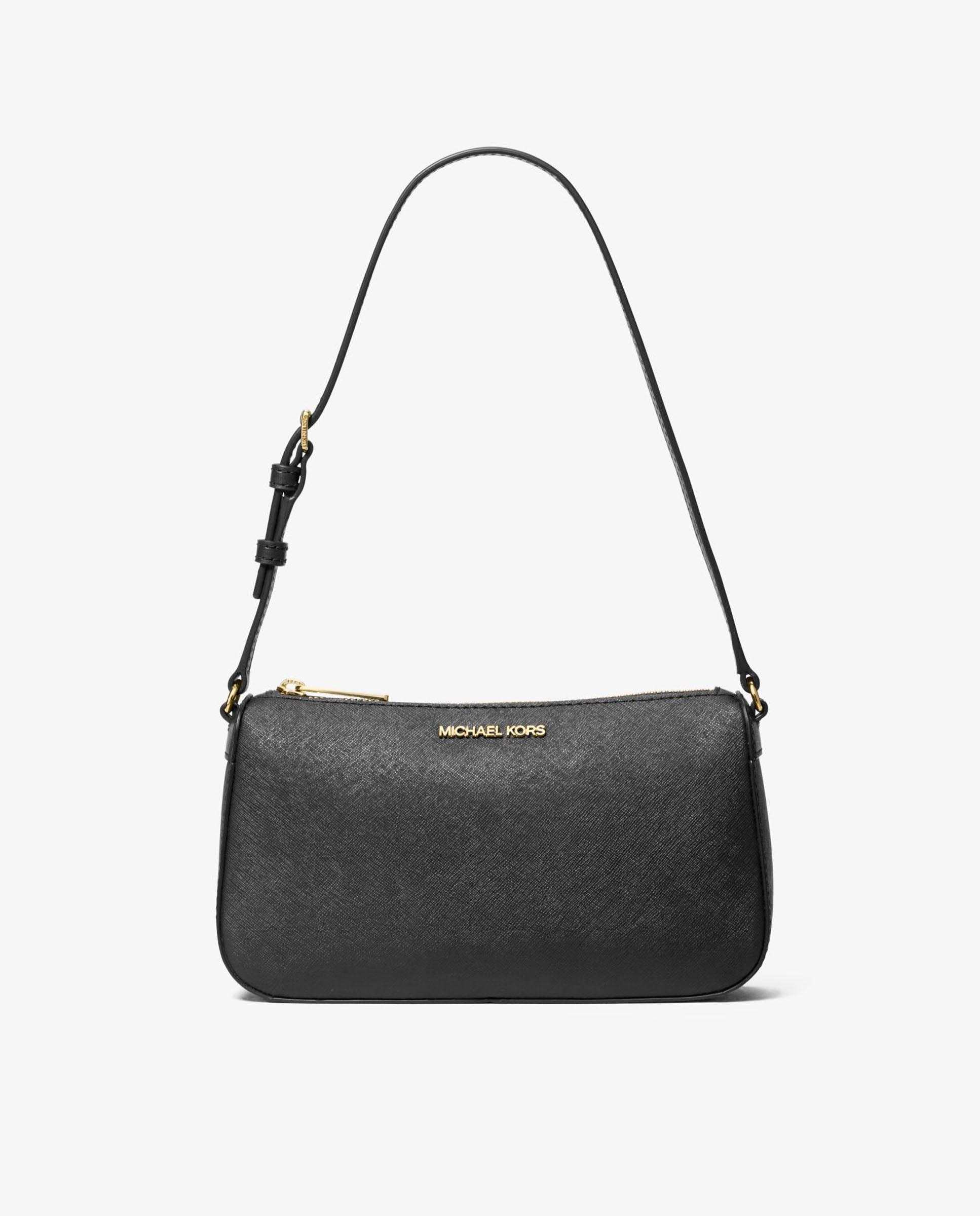 Bolso de hombro jet set mediano de piel saffiano - Michael Michael Kors - Negro Negro-1