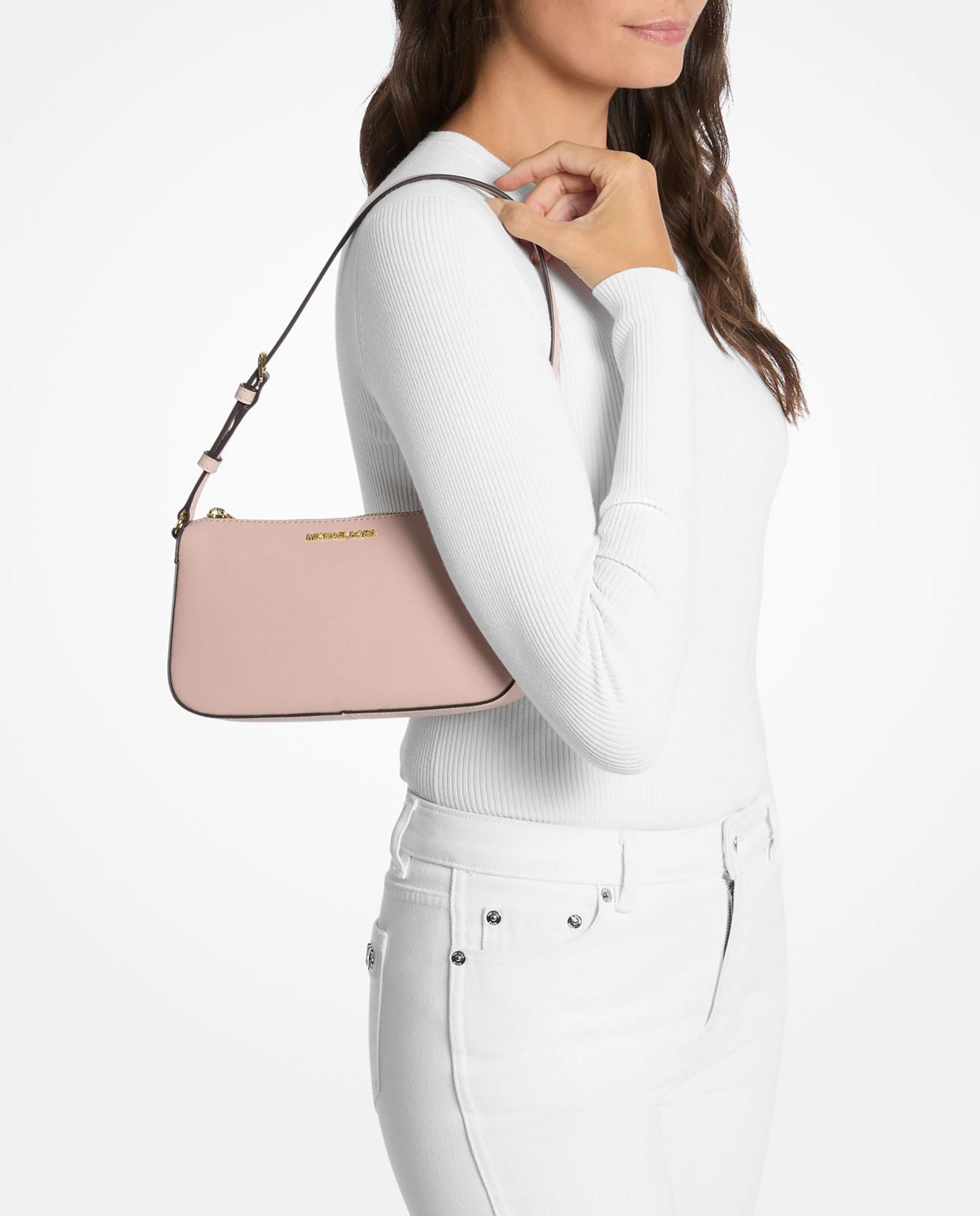 Bolso de hombro jet set mediano de piel saffiano - Michael Michael Kors - Rosa claro Rosa claro-2
