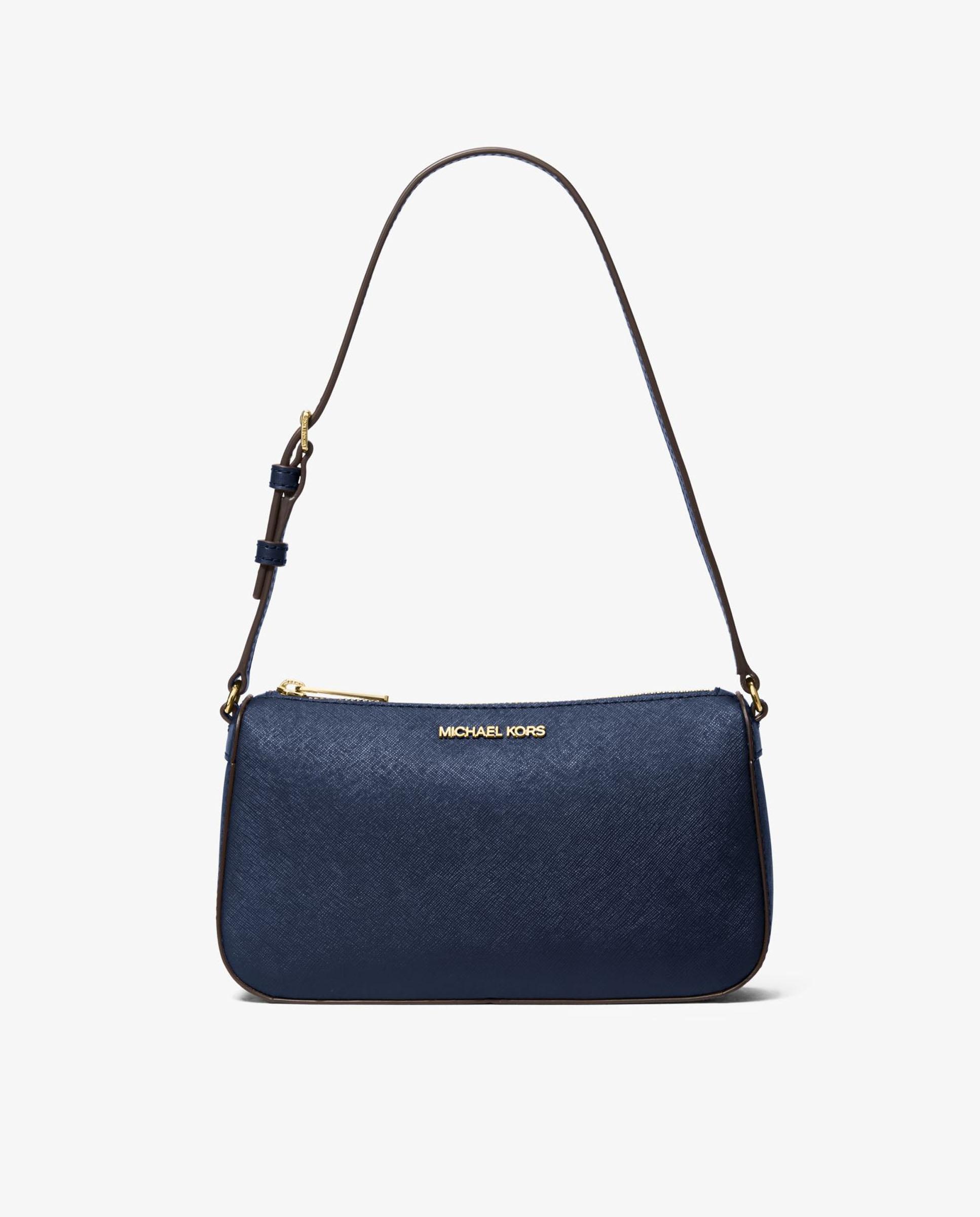 Bolso de hombro jet set mediano de piel saffiano - Michael Michael Kors - Azul marino Azul marino-1