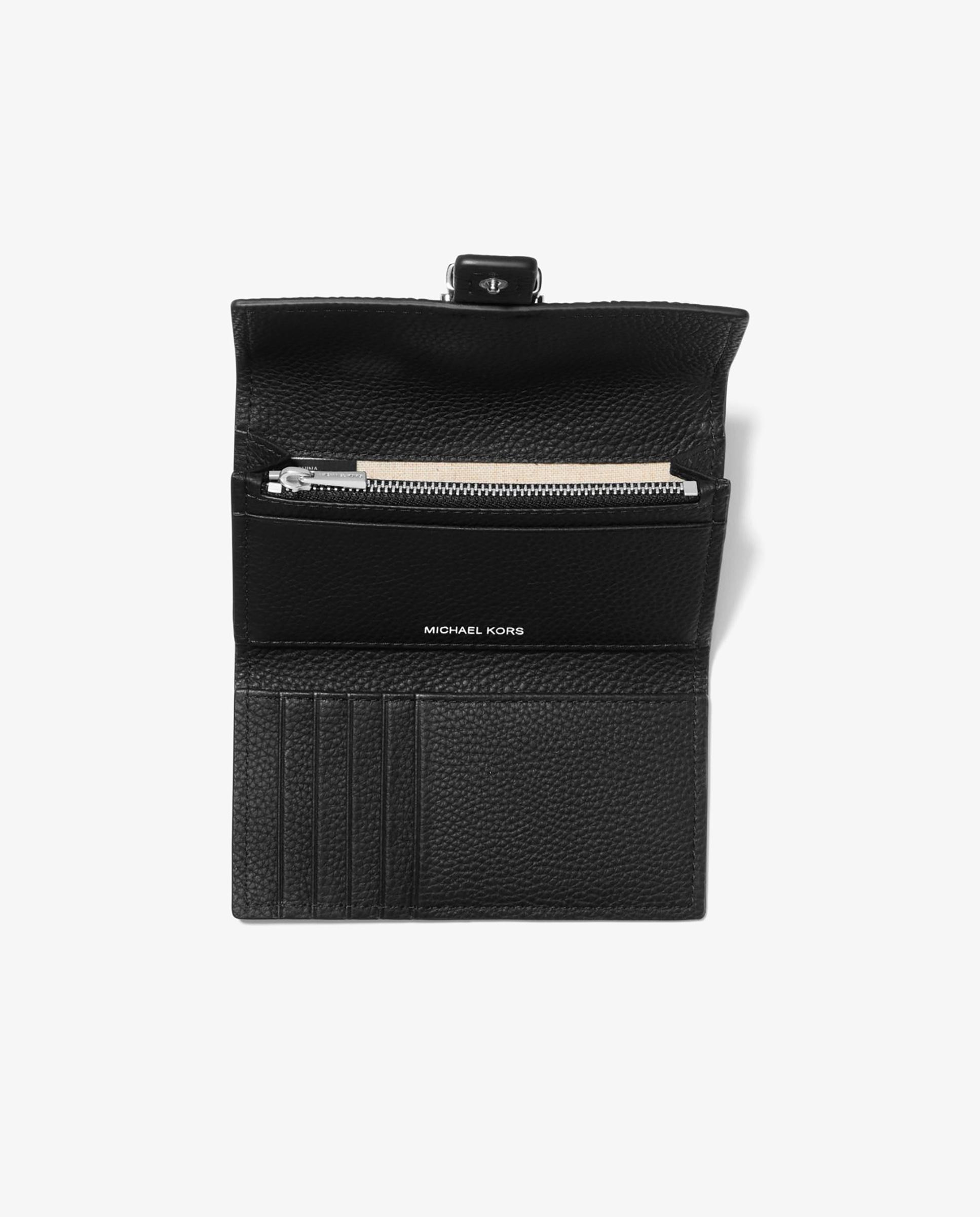 Cartera de mujer nolita mediana de piel granulada con tres pliegues - Michael Michael Kors - Negro Negro-2