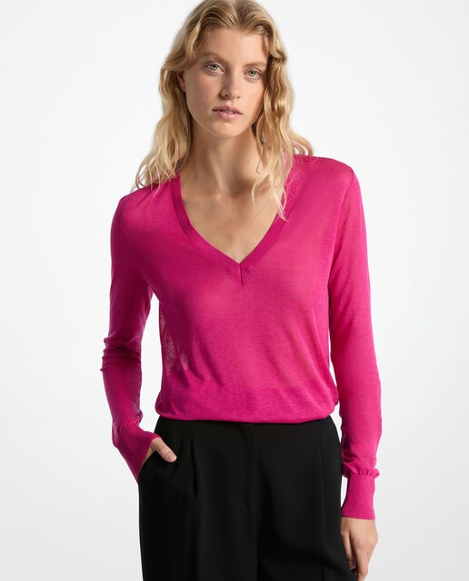 Imagen 0 de Jersey de mujer holgado con cuello pico
