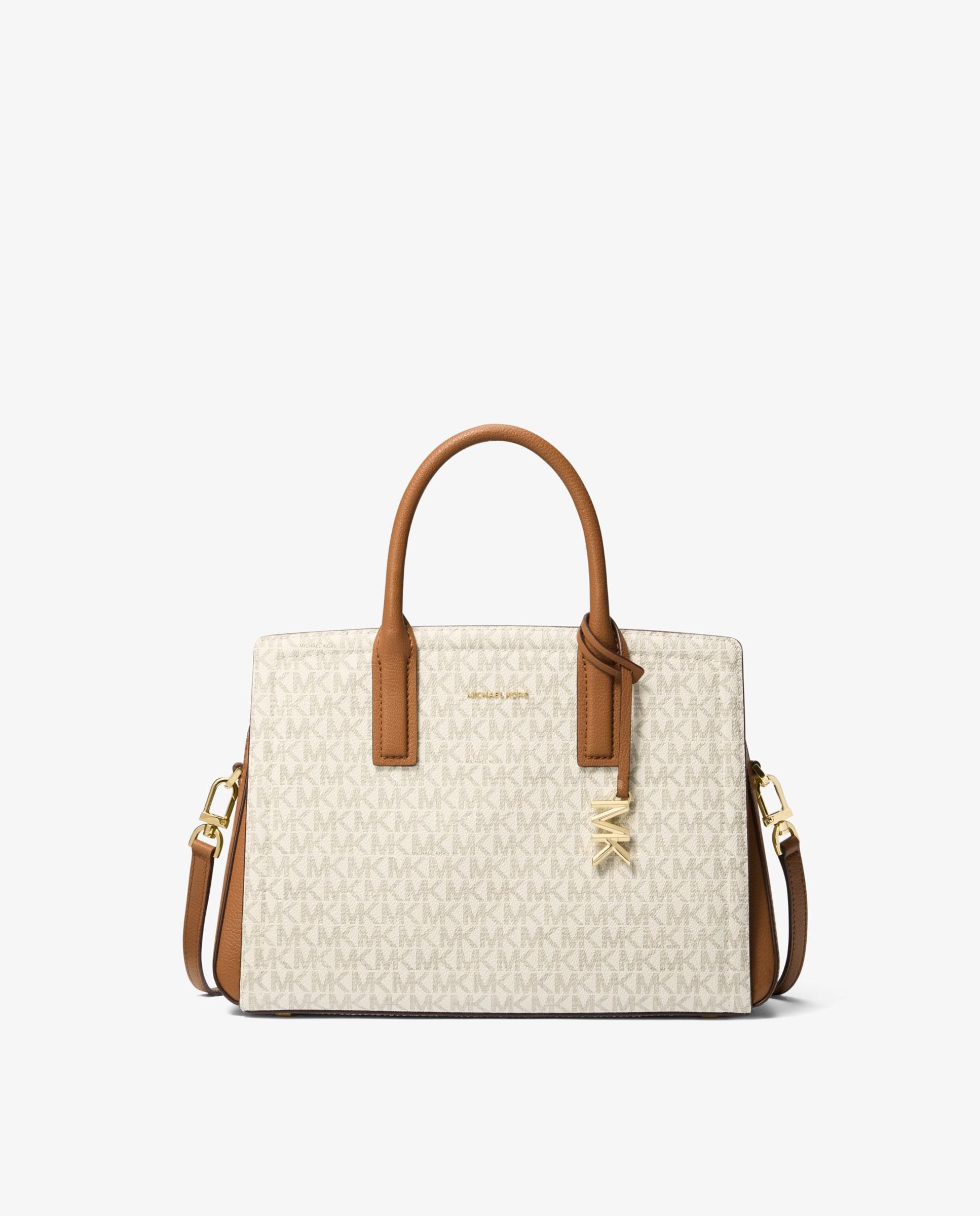 Bandolera de mujer satchel laila mediano con logotipo - Michael Michael Kors - Marfil Marfil-1