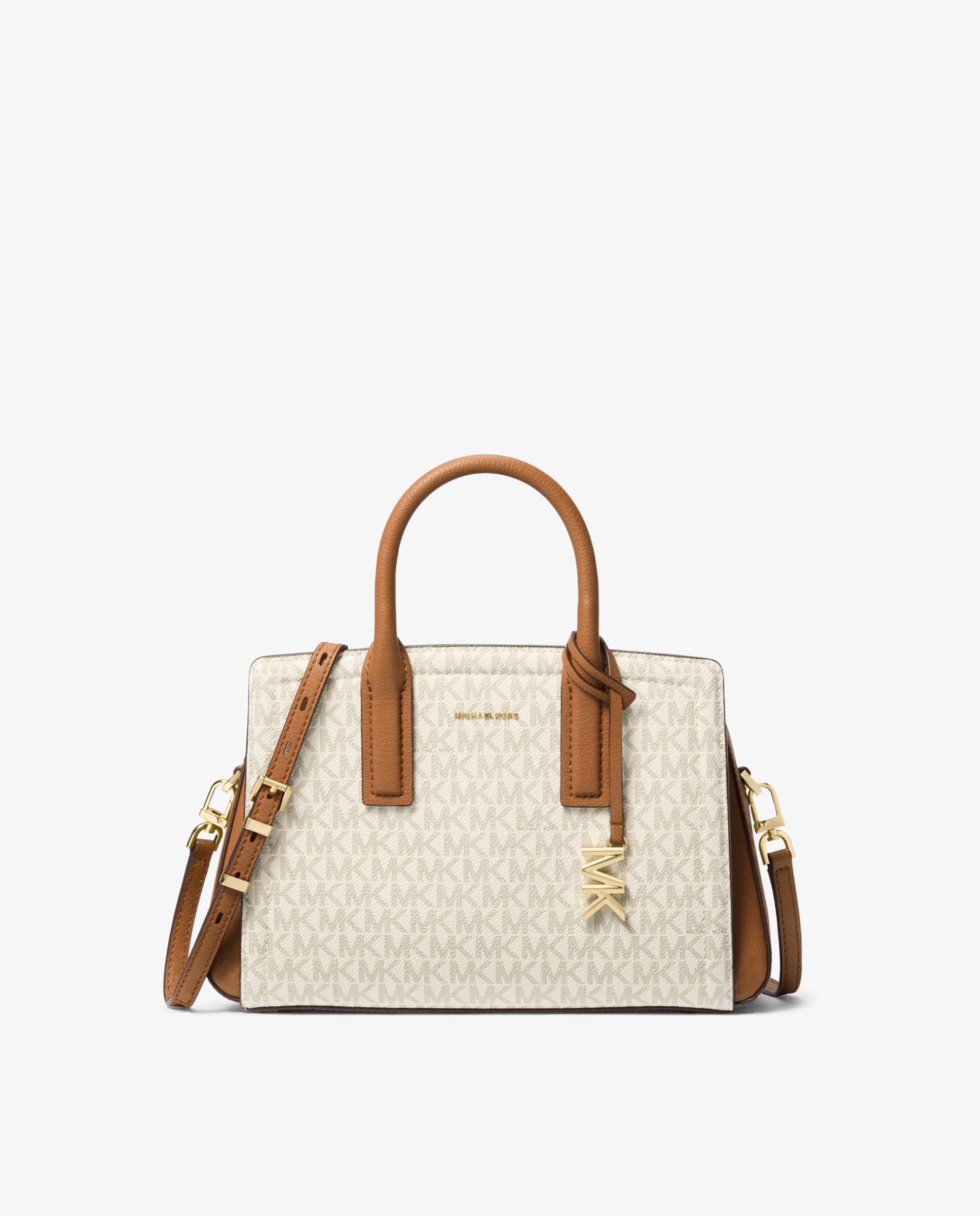 Bandolera de mujer satchel laila pequeña con logotipo - Michael Michael Kors - Marfil Marfil-1