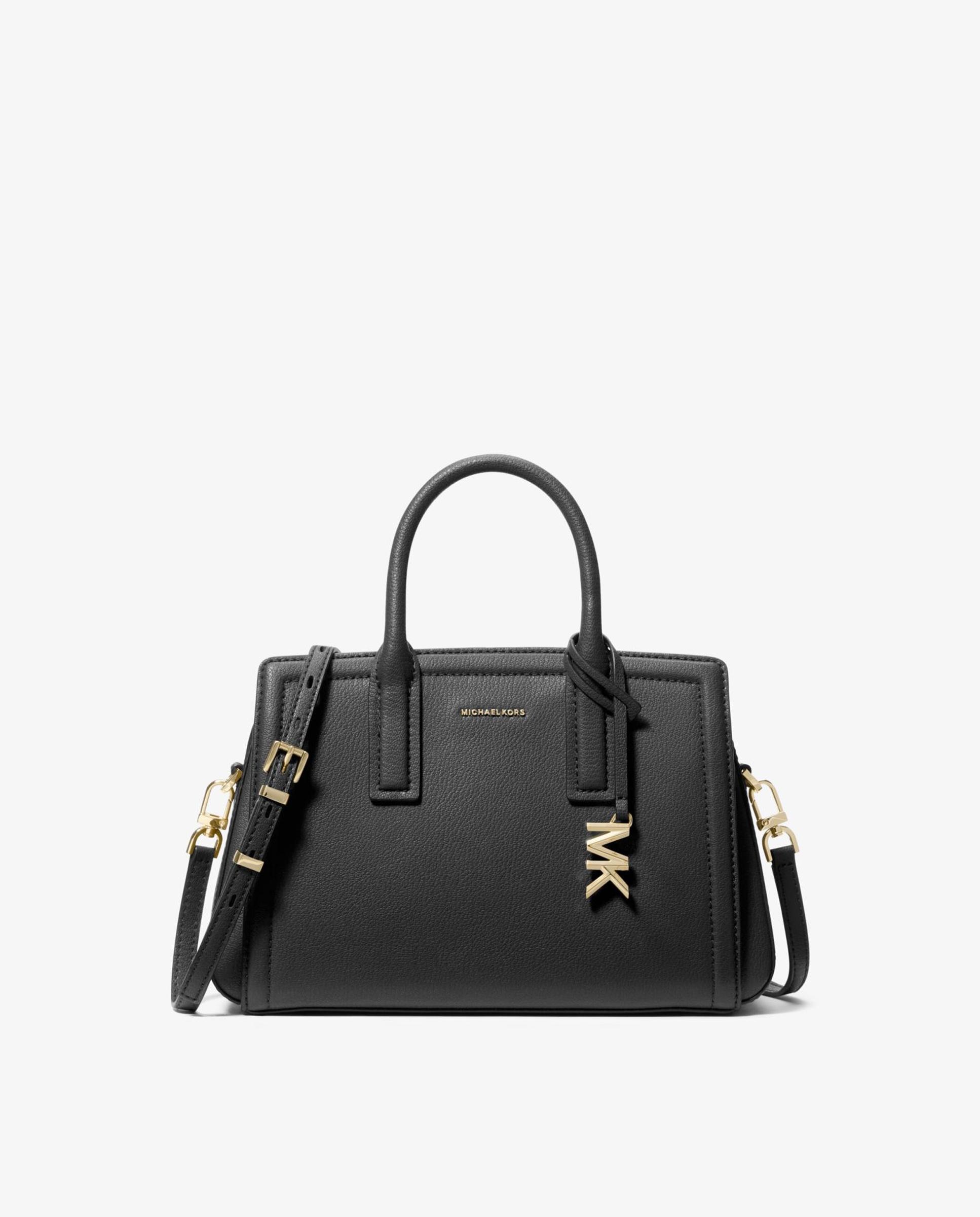 Bandolera de mujer satchel laila pequeña de piel granulada - Michael Michael Kors - Negro Negro-1