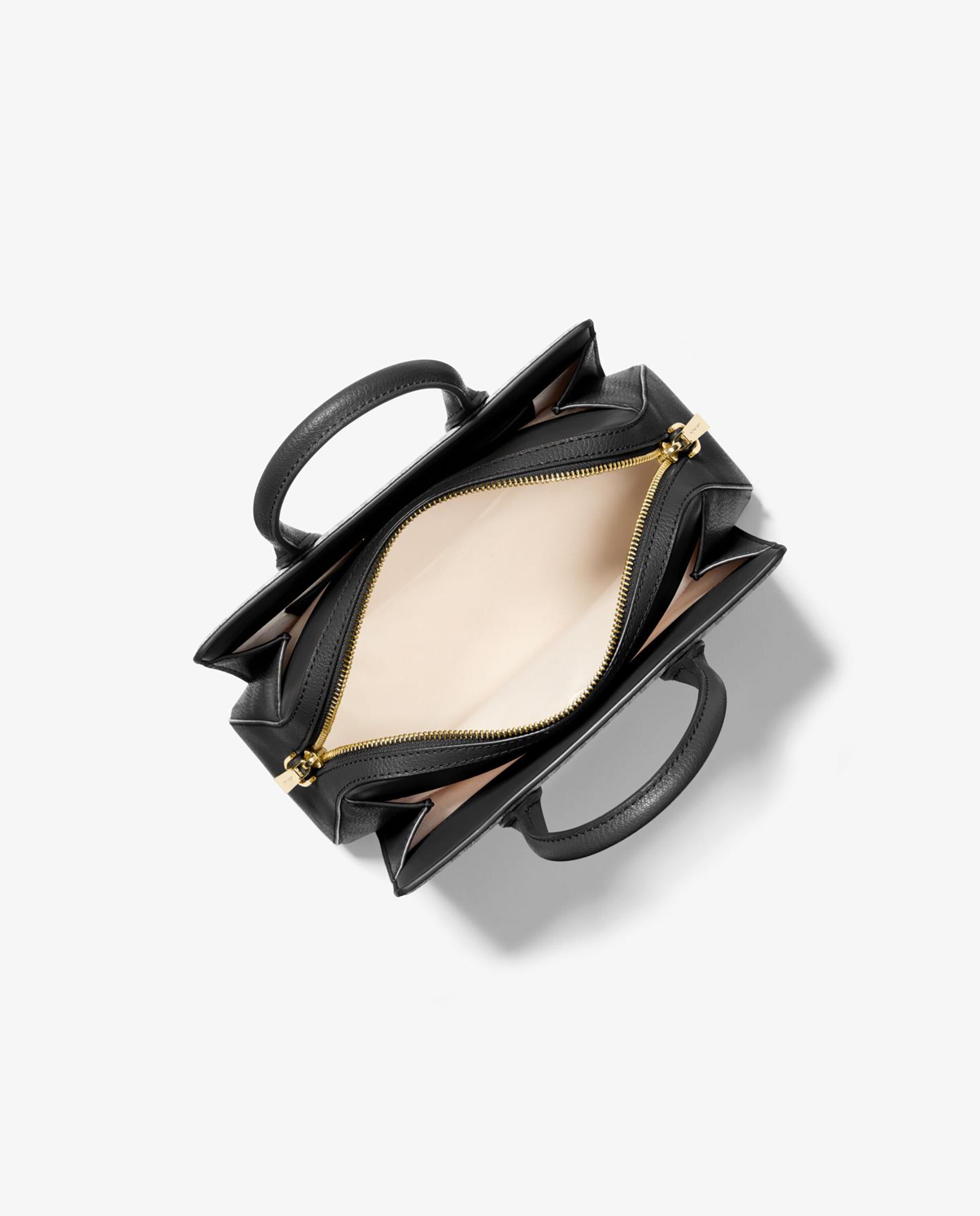 Bandolera de mujer satchel laila pequeña de piel granulada - Michael Michael Kors - Negro Negro-3