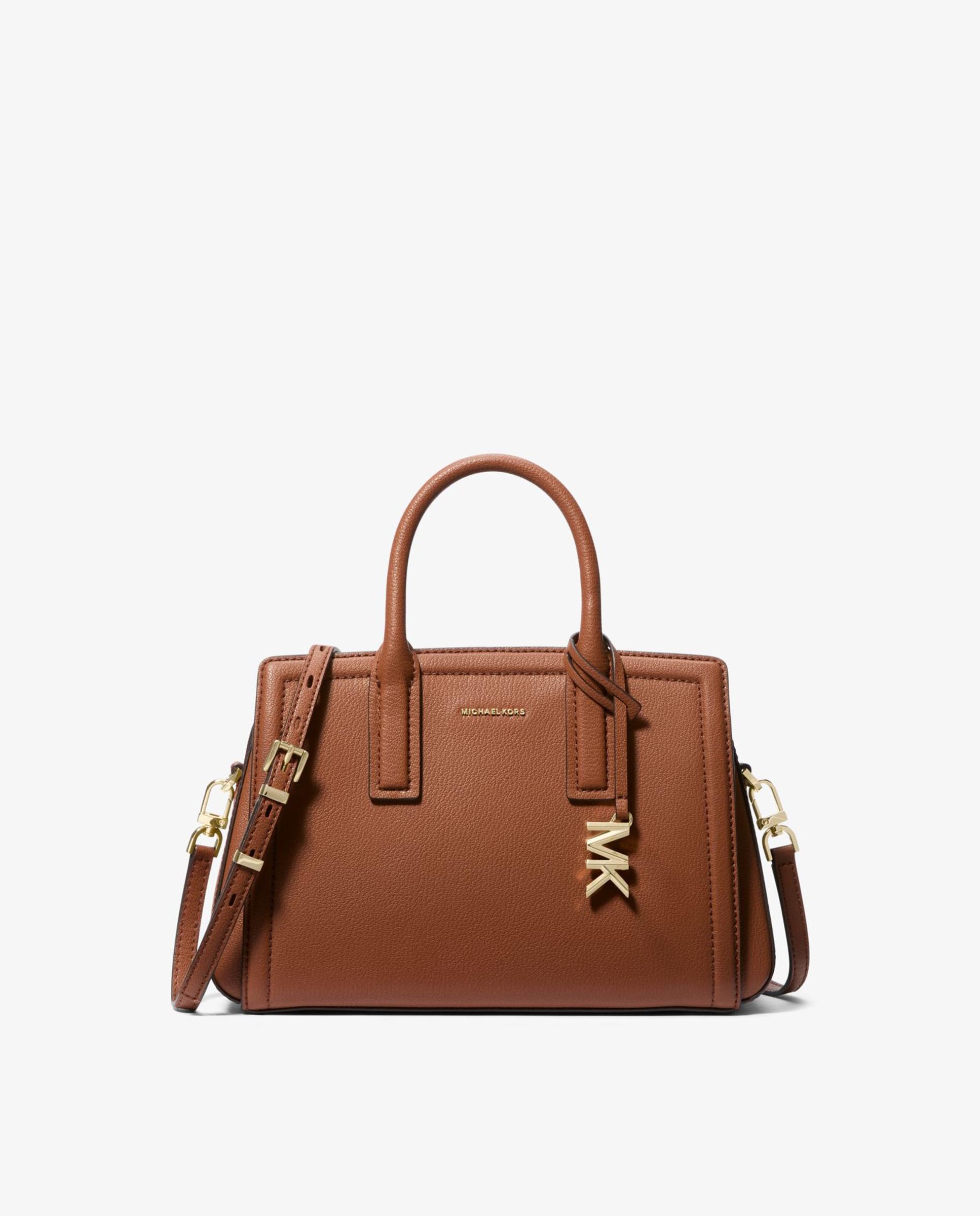 Bandolera de mujer satchel laila pequeña de piel granulada - Michael Michael Kors - Marrón Marrón-1