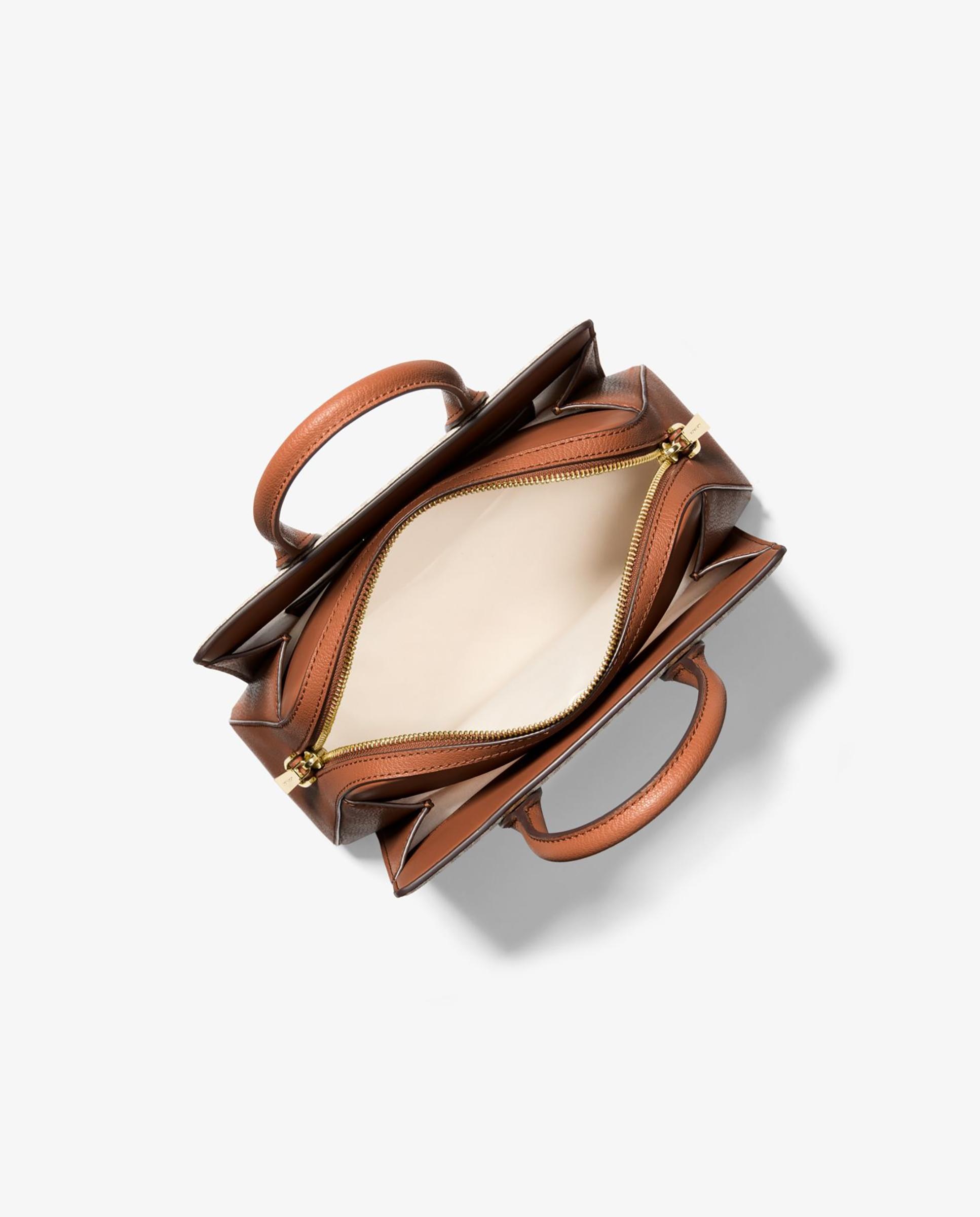 Bandolera de mujer satchel laila pequeña de piel granulada - Michael Michael Kors - Marrón Marrón-2