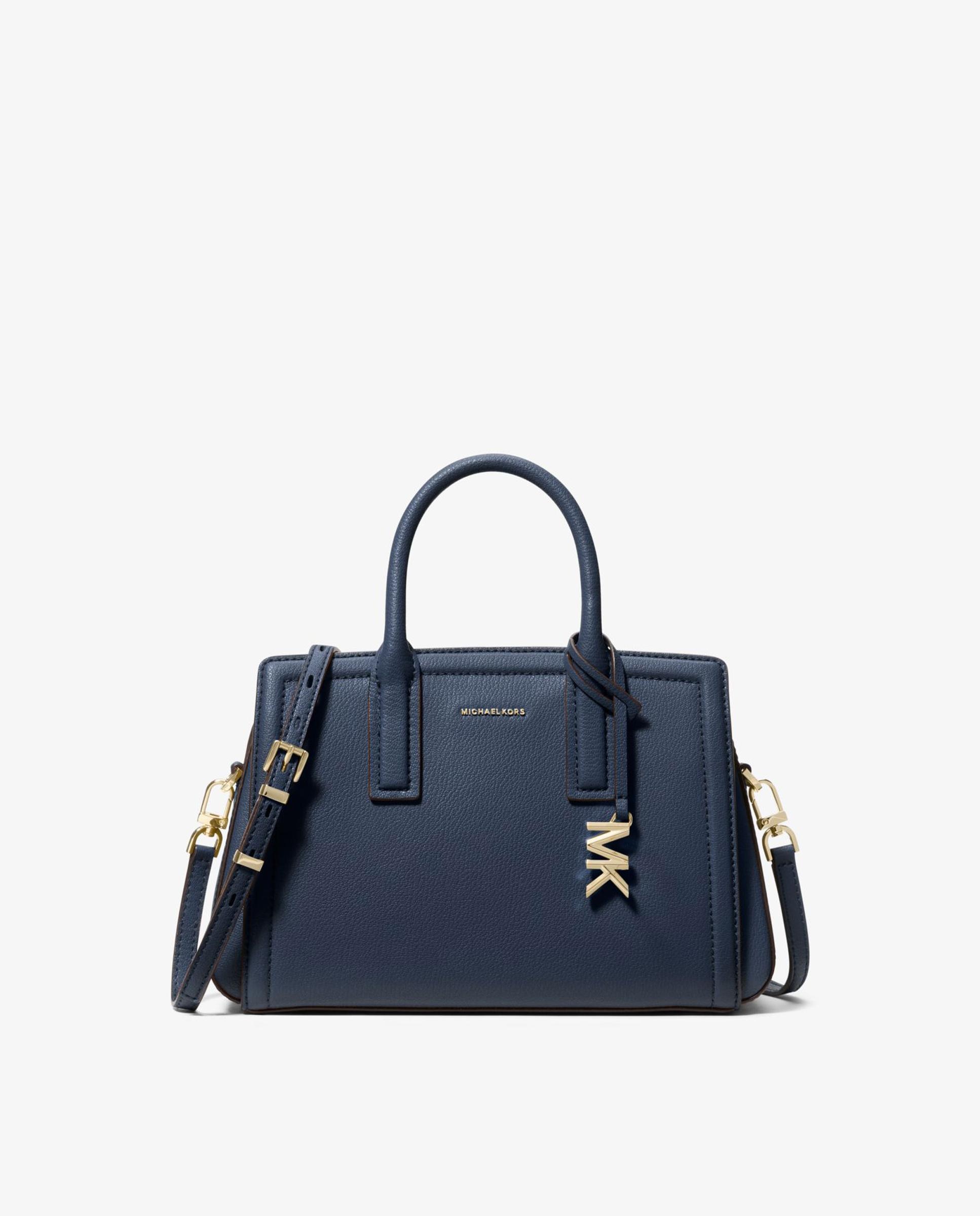 Bandolera de mujer satchel laila pequeña de piel granulada - Michael Michael Kors - Azul marino Azul marino-1