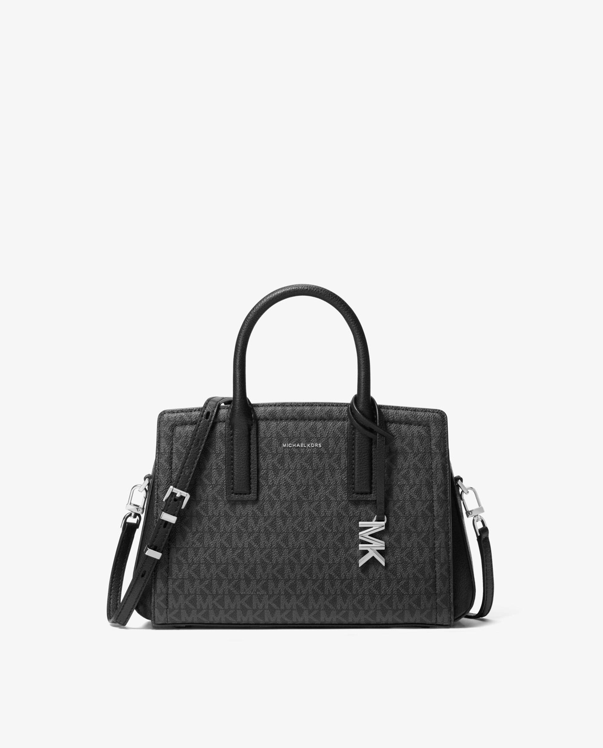 Bandolera de mujer satchel Laila con estampado de logotipos - Michael Michael Kors - Negro Negro-1