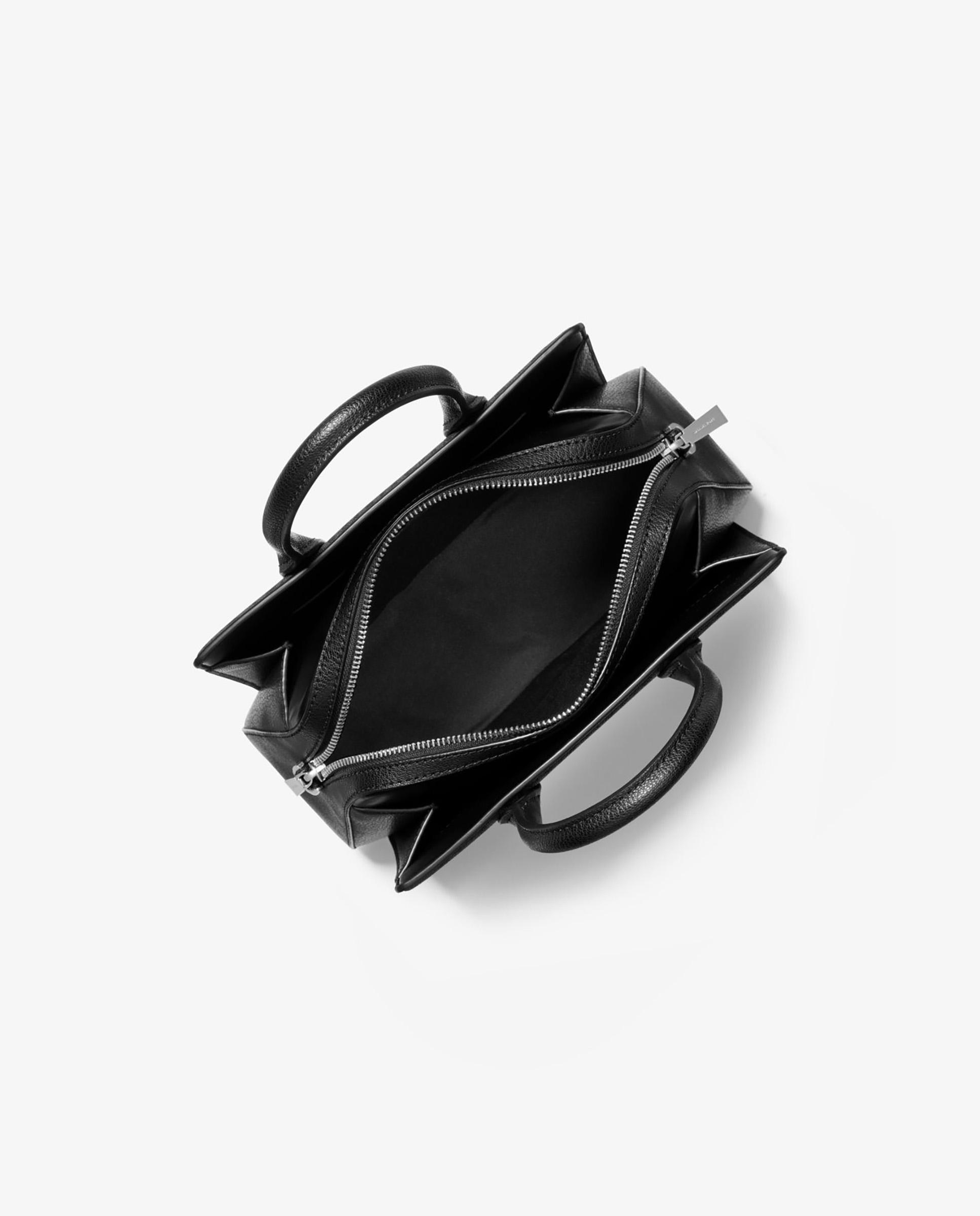 Bandolera de mujer satchel Laila con estampado de logotipos - Michael Michael Kors - Negro Negro-3