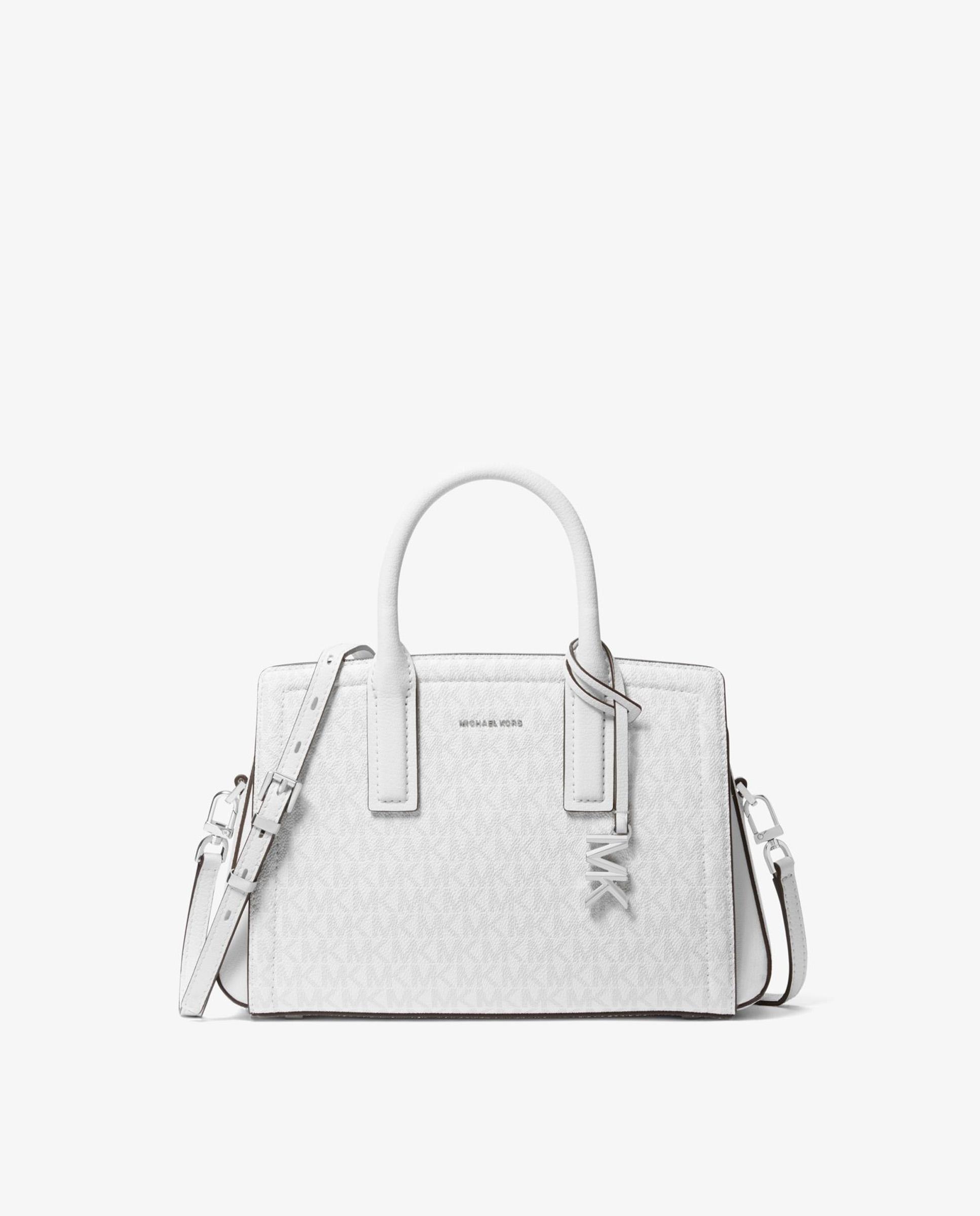 Bandolera de mujer satchel Laila con estampado de logotipos - Michael Michael Kors - Blanco Blanco-1