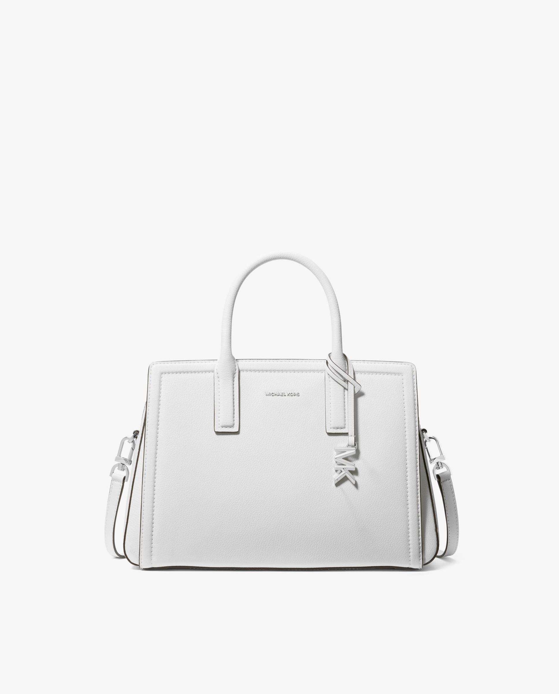 Bandolera de mujer satchel laila mediana de piel - Michael Michael Kors - Blanco Blanco-1