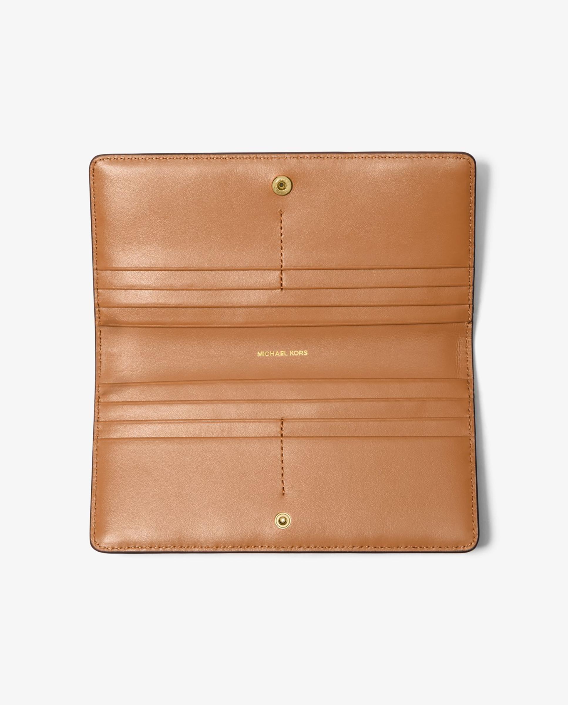 Cartera de mujer bryant grande con logotipo y cierre delantero con botón a presión - Michael Michael Kors - Marrón Marrón-2