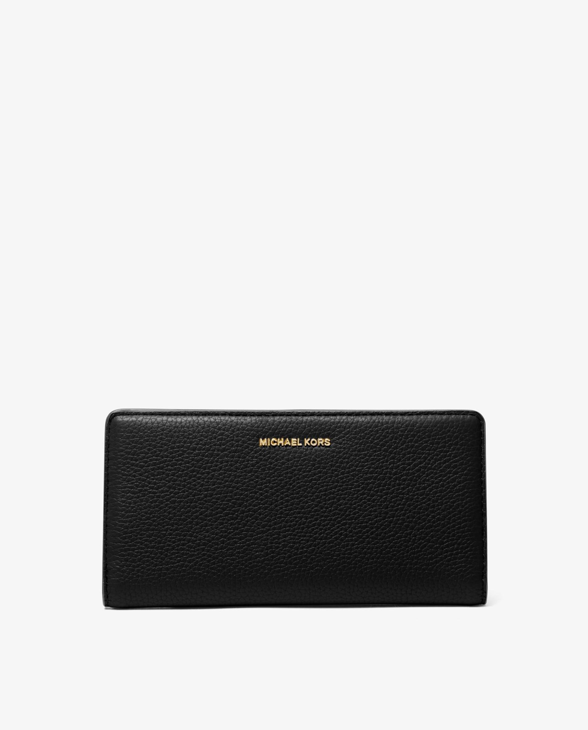 Cartera de mujer grande bryant de piel granulada con cierre delantero con botón a presión - Michael Michael Kors - Negro Negro-1